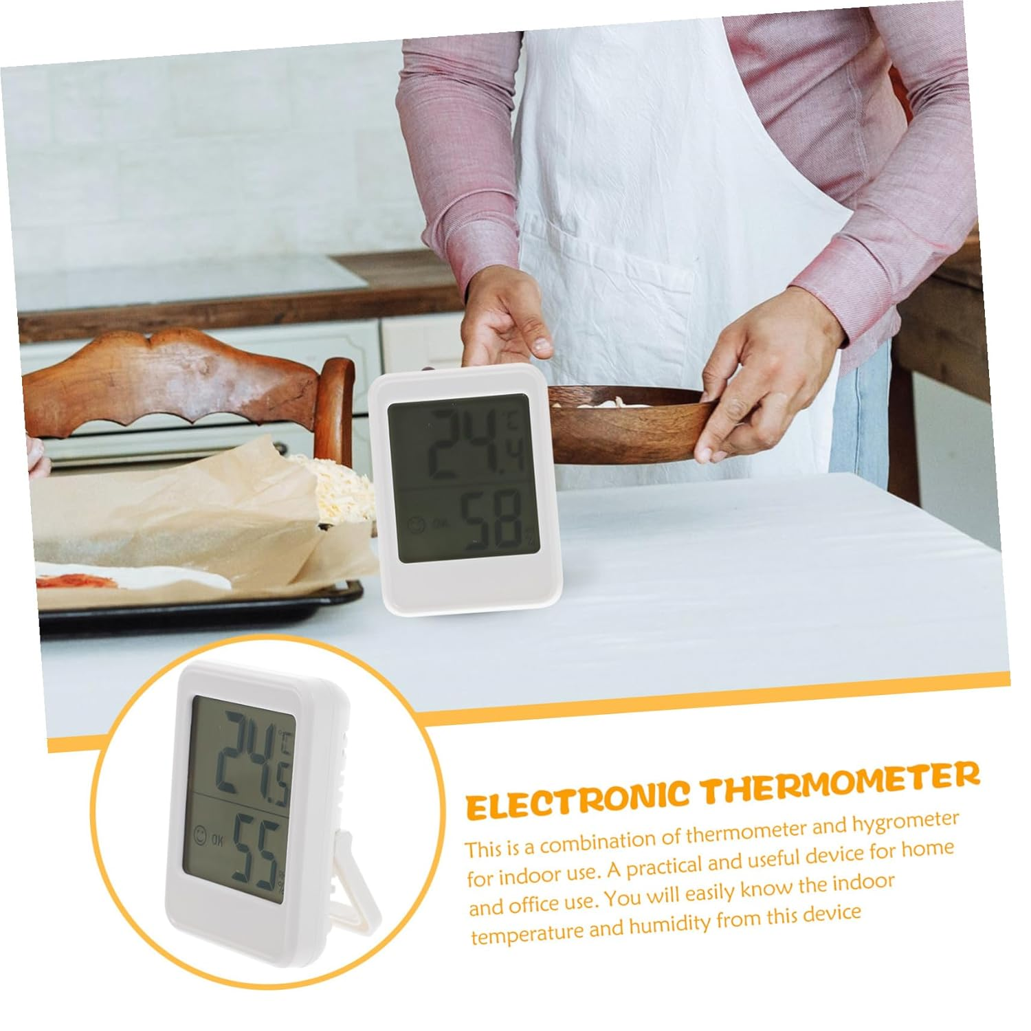 Digital Indoor Hygrometer Temperature Humidity Monitor with LCD Display Portable High-Precision Electronic Gauge for and Comfort image number 3