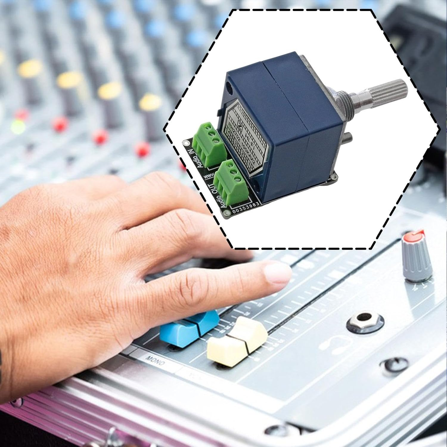 Oshhni PH2702 Volume Potentiometer Attenuator 2 Channel Simple Installation Plug-And-Pull Type for Turntable DIY Amplifiers Speaker, 50K