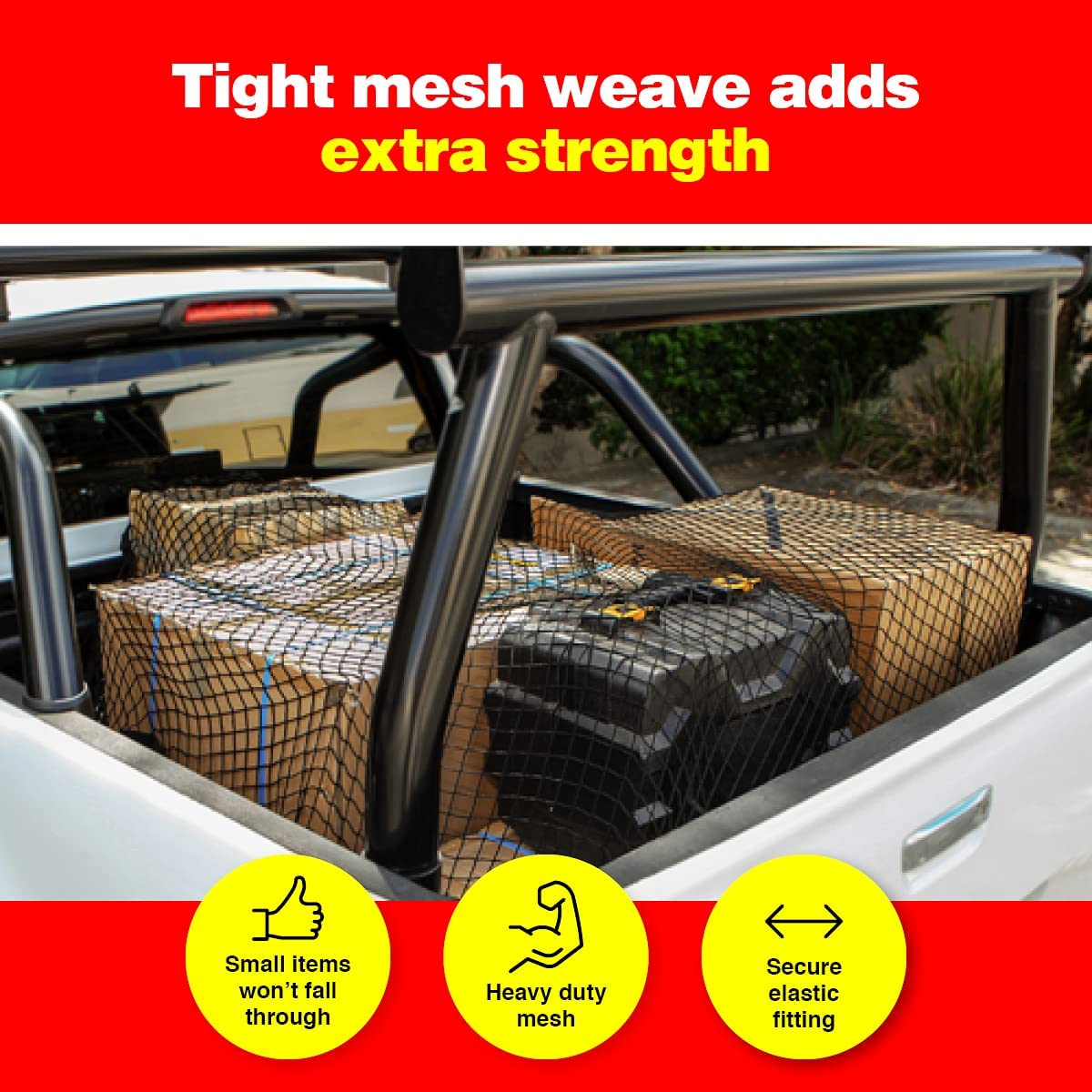 Handy Automotive Cargo Net with 12 Hooks, Black, 1.8 Metre Length X 1.2 Metre Width image number 3