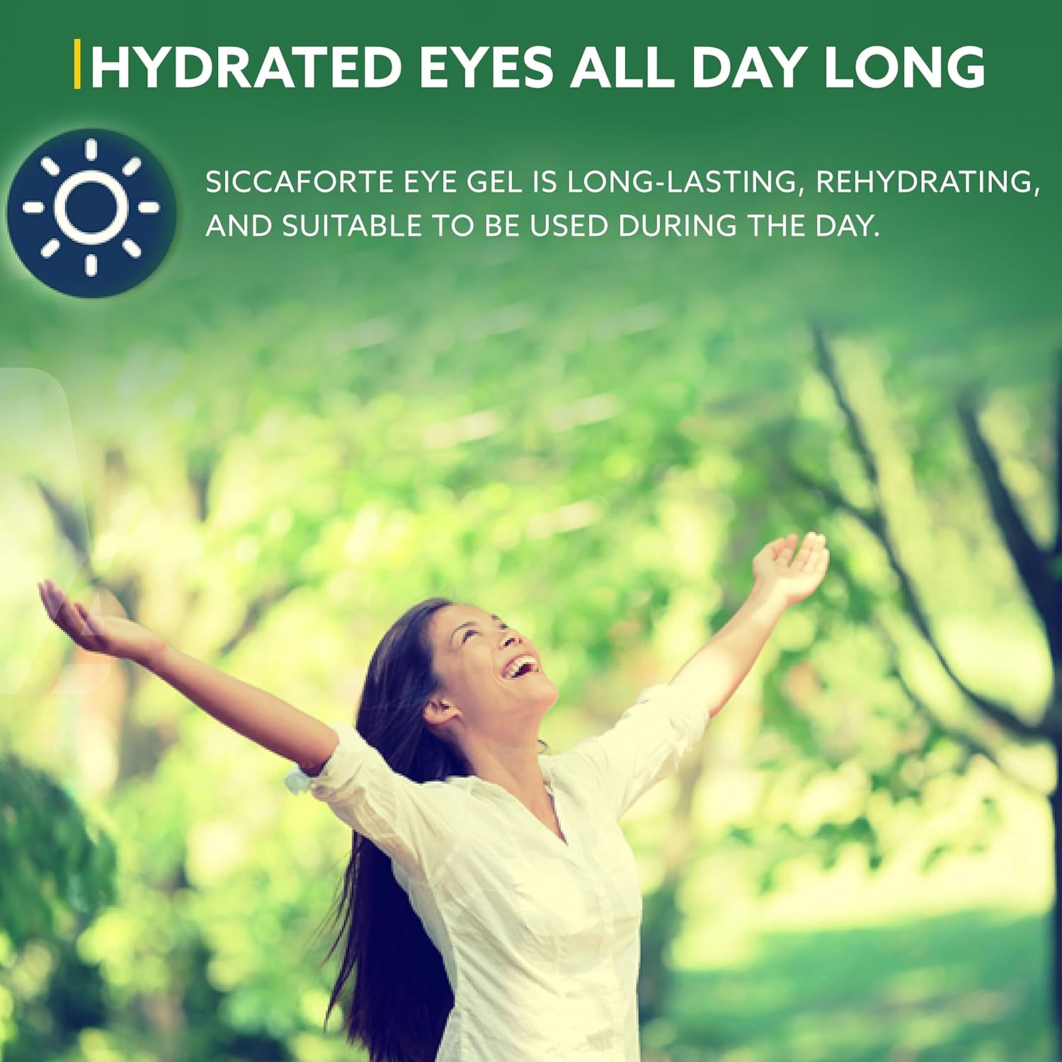 Siccaforte Intensive Dry Eye Gel with Carbomer | Corneal Gel & Eye Lubricant | Hydrate Dry Eyes | Relief against Irritated and Sore Eyes | Day Time Use image number 4