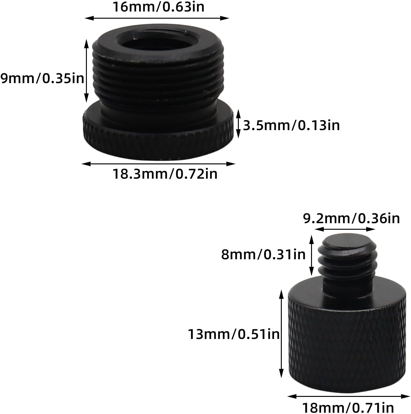 Thread Adapter Worthplanet Mic Screw Adapter 5/8 Female to 3/8 Male and 3/8 Female to 5/8 Mic Stand Adapter for Microphone Stand Tripod Adapter W060006 image number 6