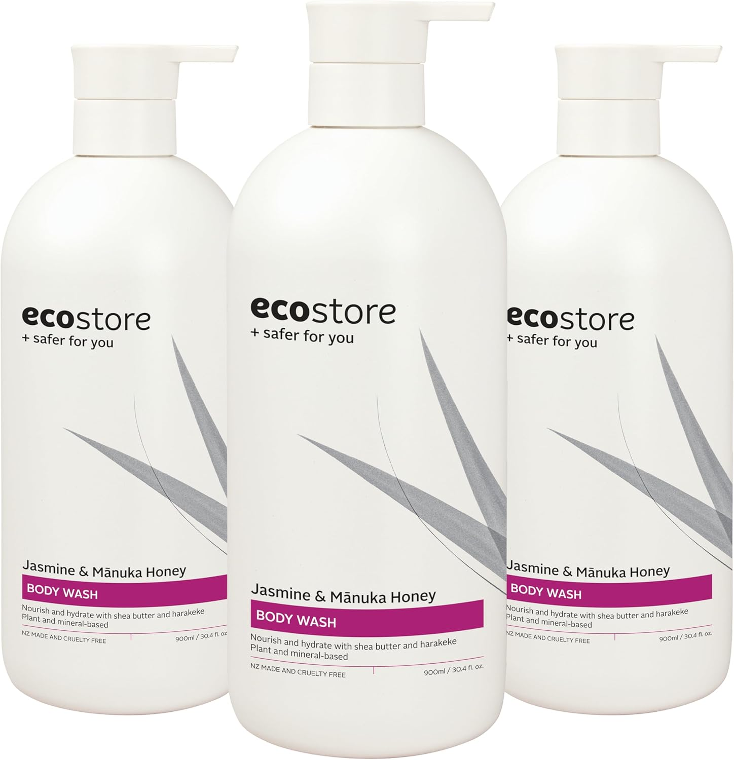 Ecostore Jasmine & Manuka Honey Body Wash 900Ml X3 Pump Gently Cleanses and Nourishes, Skin Ph-Balanced, Plant & Mineral-Based, Natural Fragrance, for All Skin Types, Large Size image number 5