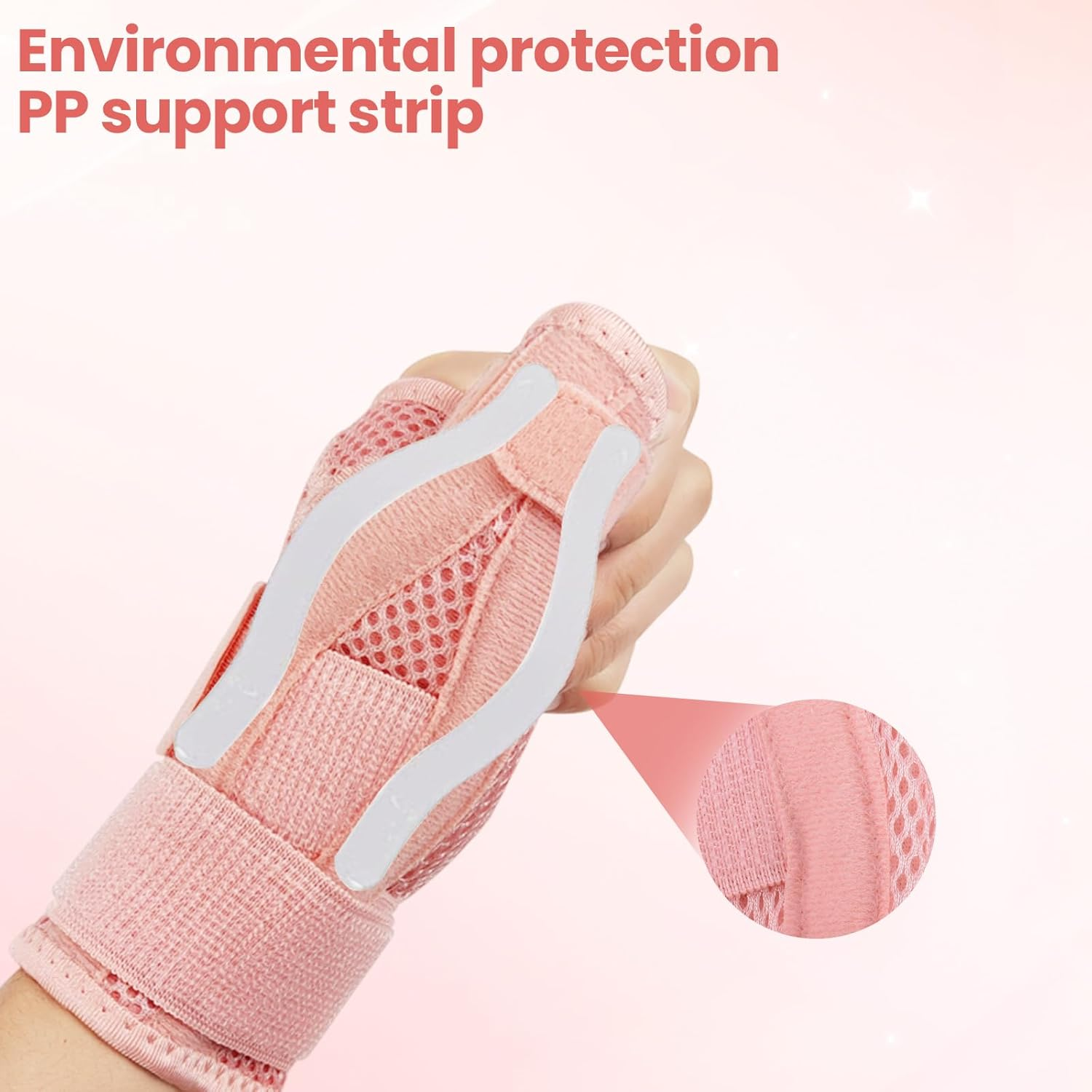 Thumb Spica Splint with Stabilizer for Arthritis Carpal Tunnel Syndrome and Sprains Thumb Brace with Support for Tendonitis One Size Fits Most Fits Both Hands Pink