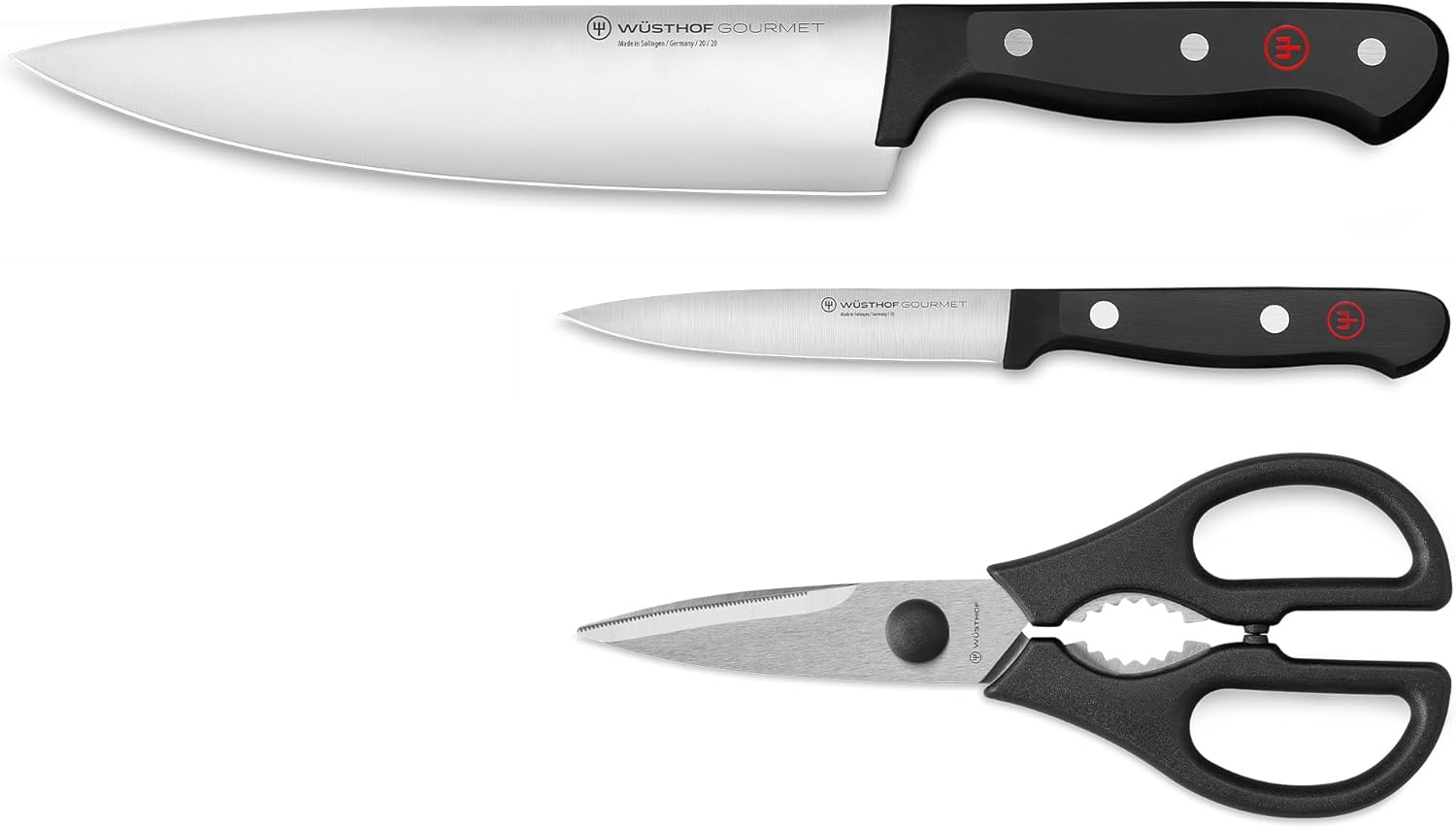 W&Uuml;STHOF Gourmet 4-Piece Knife Set, Black and Silver image number 3