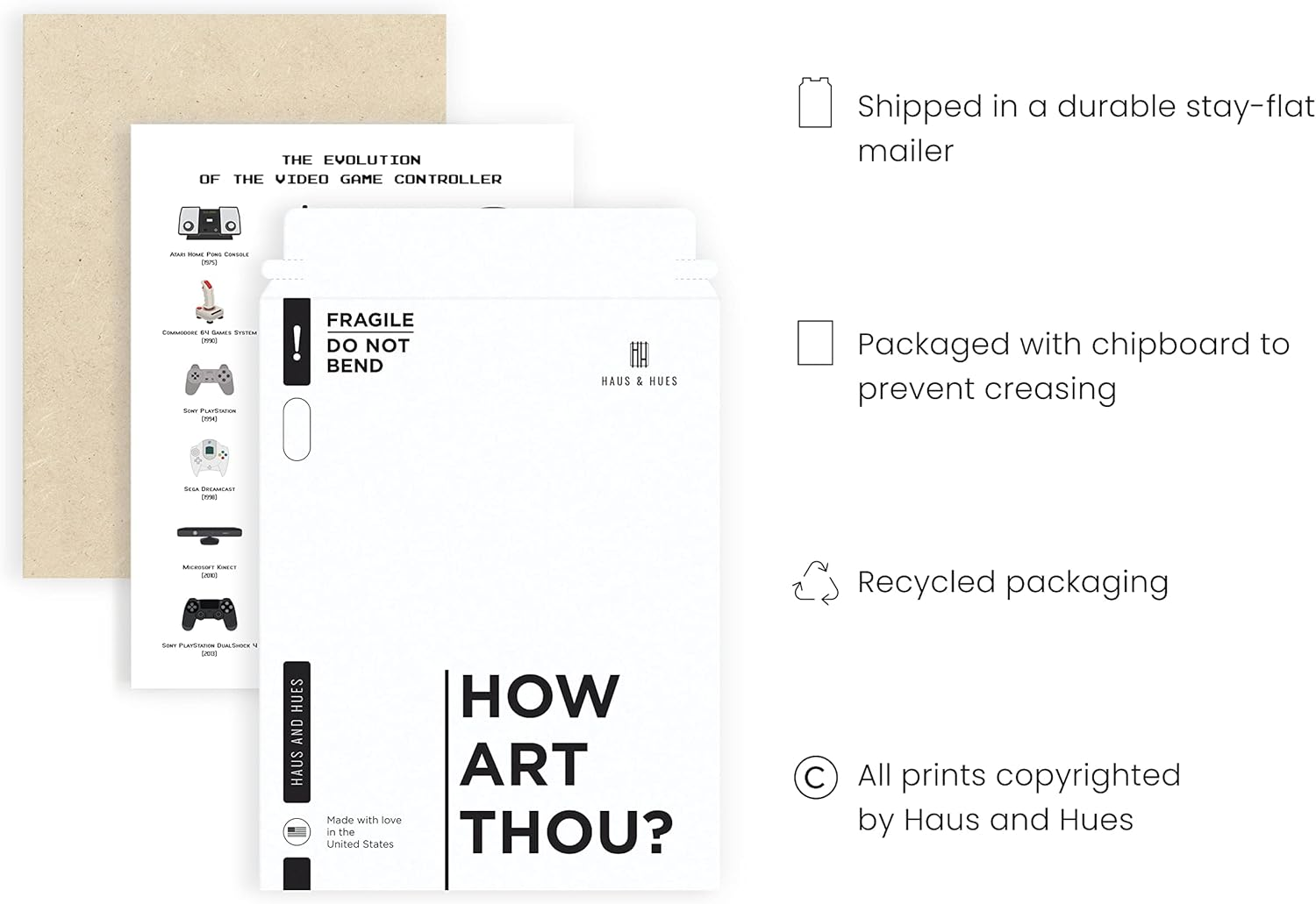 Retro Video Game Posters for Walls by Haus and Hues | Video Game Wall Art and Gamer Poster | Gamer Decor for Boys Room | Gamer Wall Art Video Game Prints | Game Room Decor UNFRAMED (12X16) image number 2