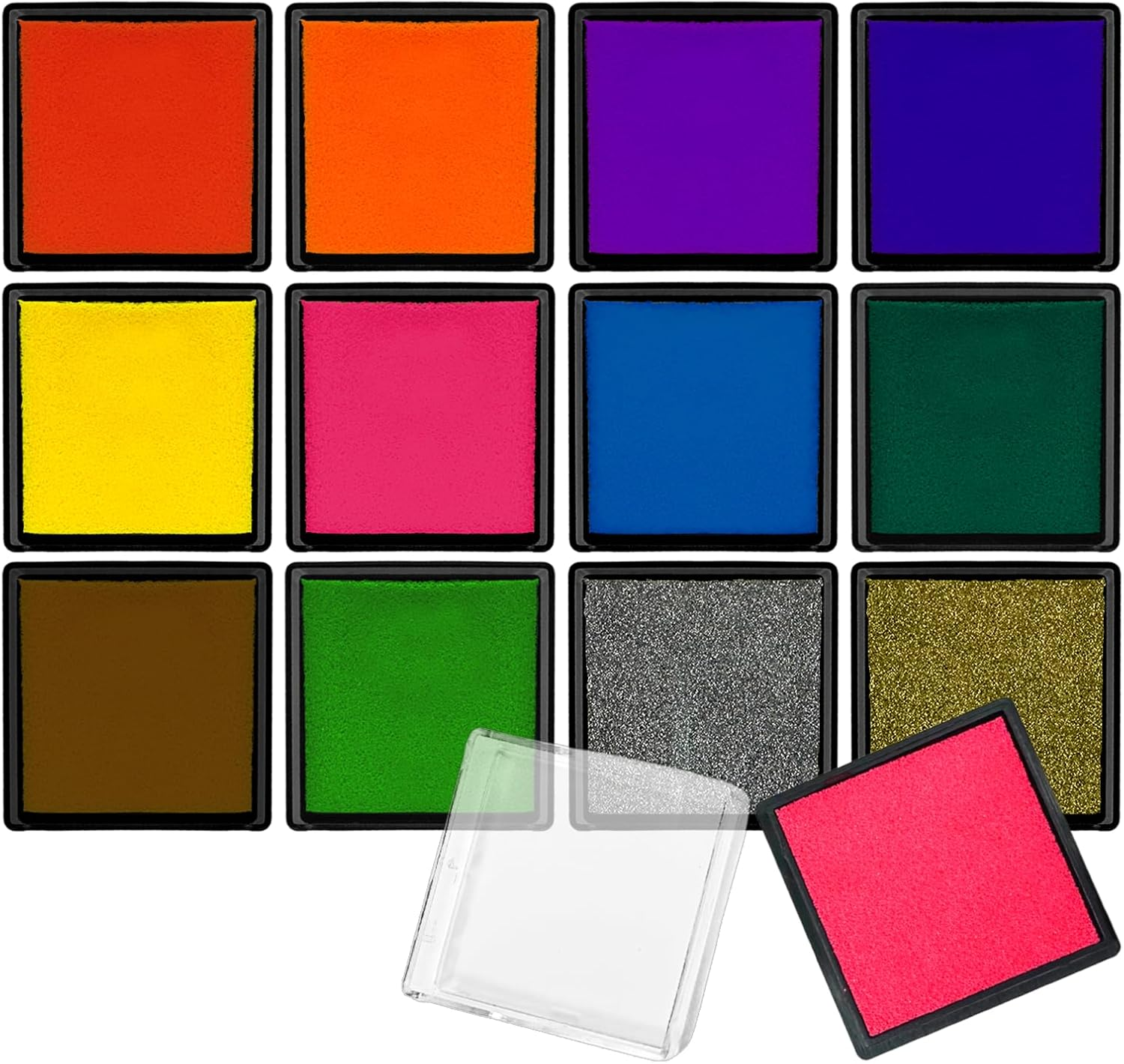 WELANE Colorful Ink Pads, 12 PCS Finger Stamp Pads for Paper, Wood, Fabric, Scrapbooking, Card Making (Assorted Colors) image number 6