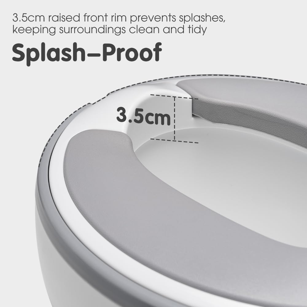 Playpals Realistic Potty Training Toilet for Toddlers & Babies with Soft Seat, Removable Potty Pot, Toilet Tissue Dispenser & Splash Guard - Easy to Empty and Clean, Grey image number 2