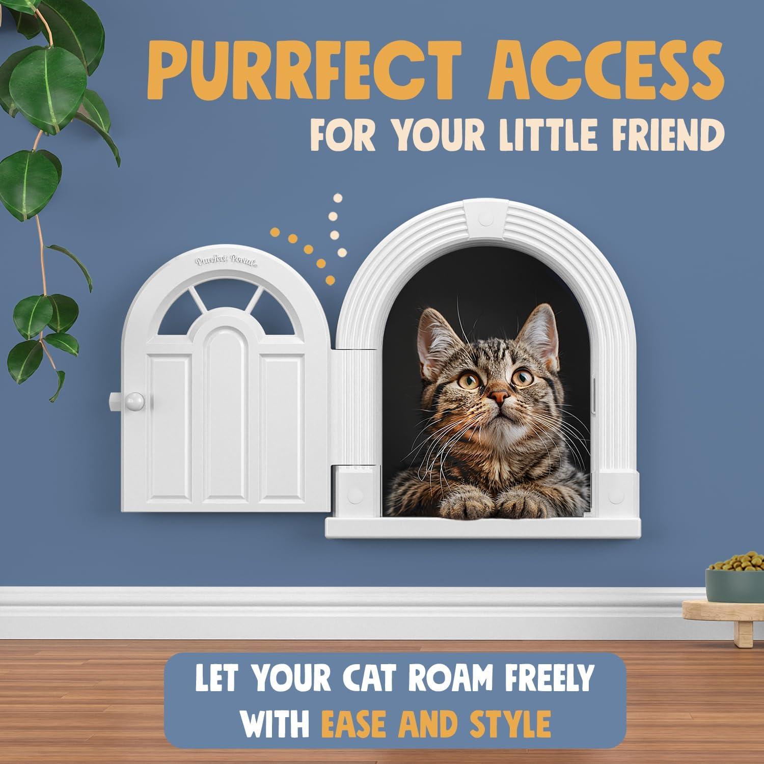 Large Cat Door for Wall Interior, Stylish & Functional Pet Door, No Training Needed Easy DIY Installation, No-Flap, Perfect for Privacy & Safety, Spacious, Fits Cats up to 20 Lbs image number 5