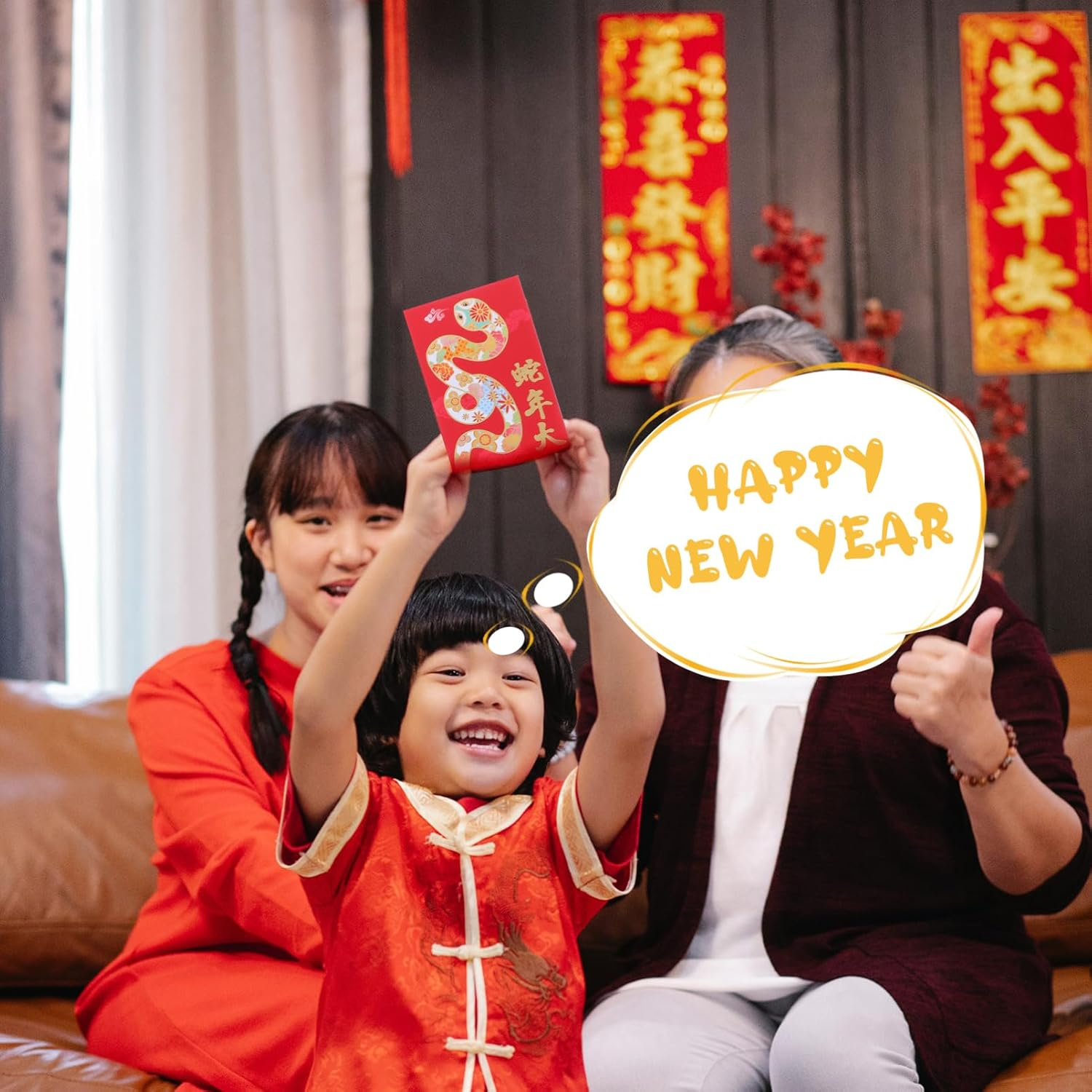 Tofficu 6Pcs Red Envelopes Chinese, 2025 Snake Red Pockets, Chinese Hongbao Lucky Money Envelopes for Chinese Lunar Year