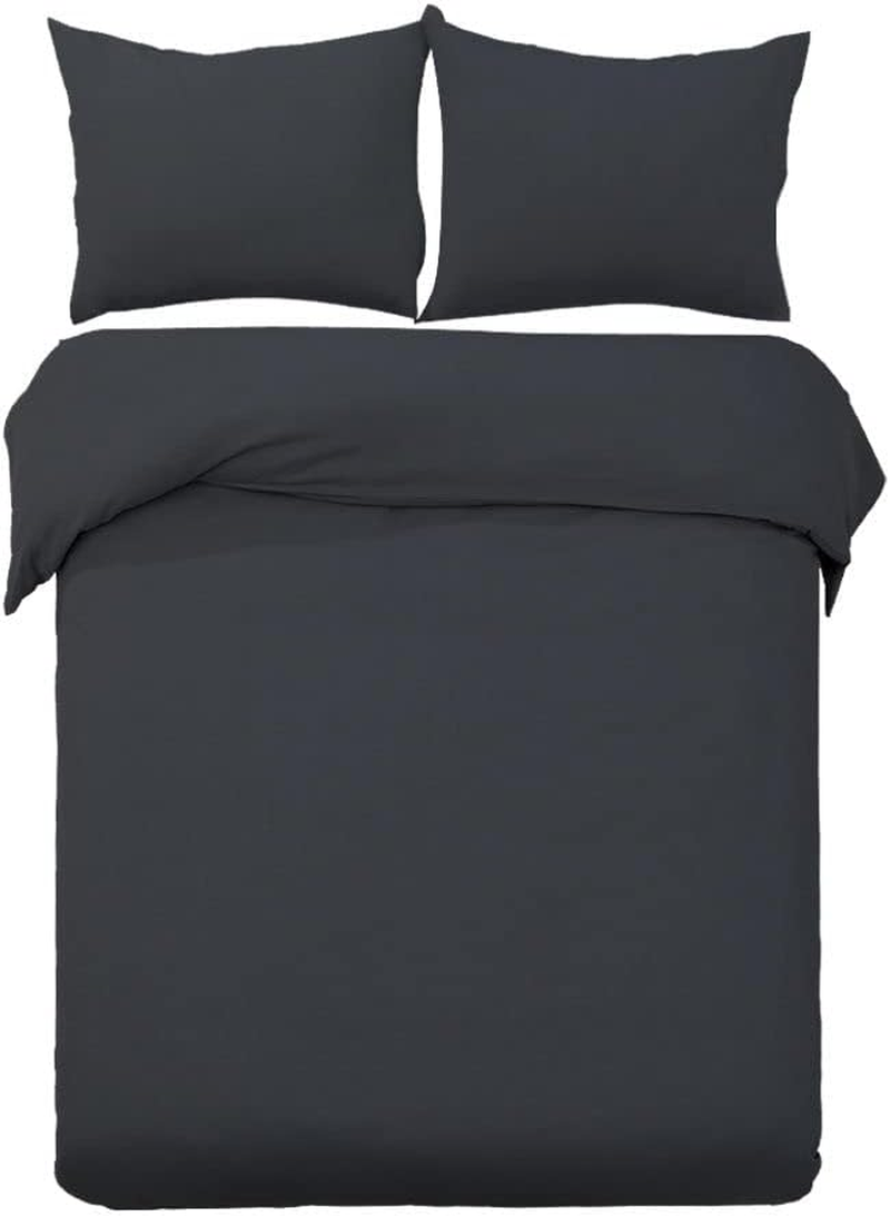 Giselle Bedding Quilt Cover Set, 100% Premium Microfibre 3Pcs Super King Quilts Doona Duvet Bed Comforter Covers Sets Diamond Pinch Pleat Beddings for Room Decor, Soft Machine Washable Black image number 2