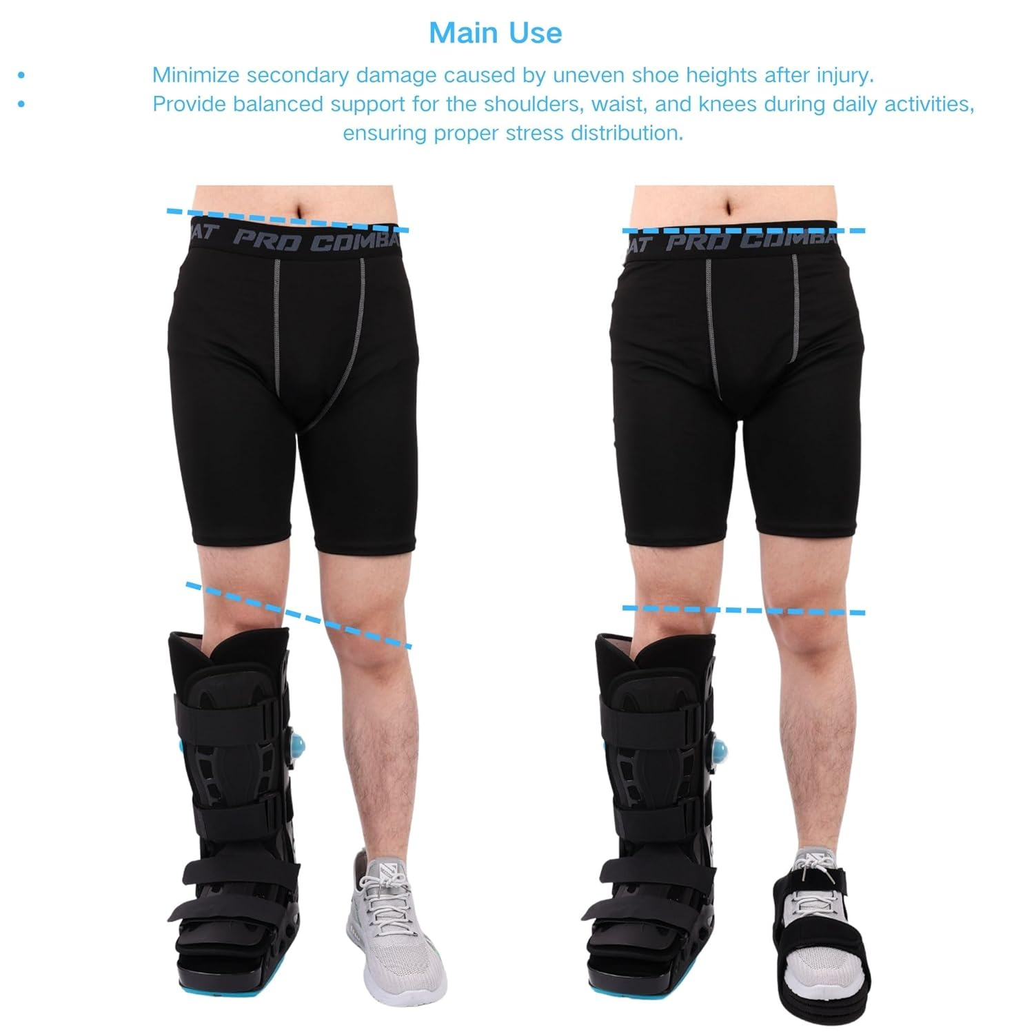 Shoe Leveler Shoe Balancer for Use with Walking Boot and Uneven Legs, Shoes Lift for Men & Women, Left or Right Foot (M) image number 4