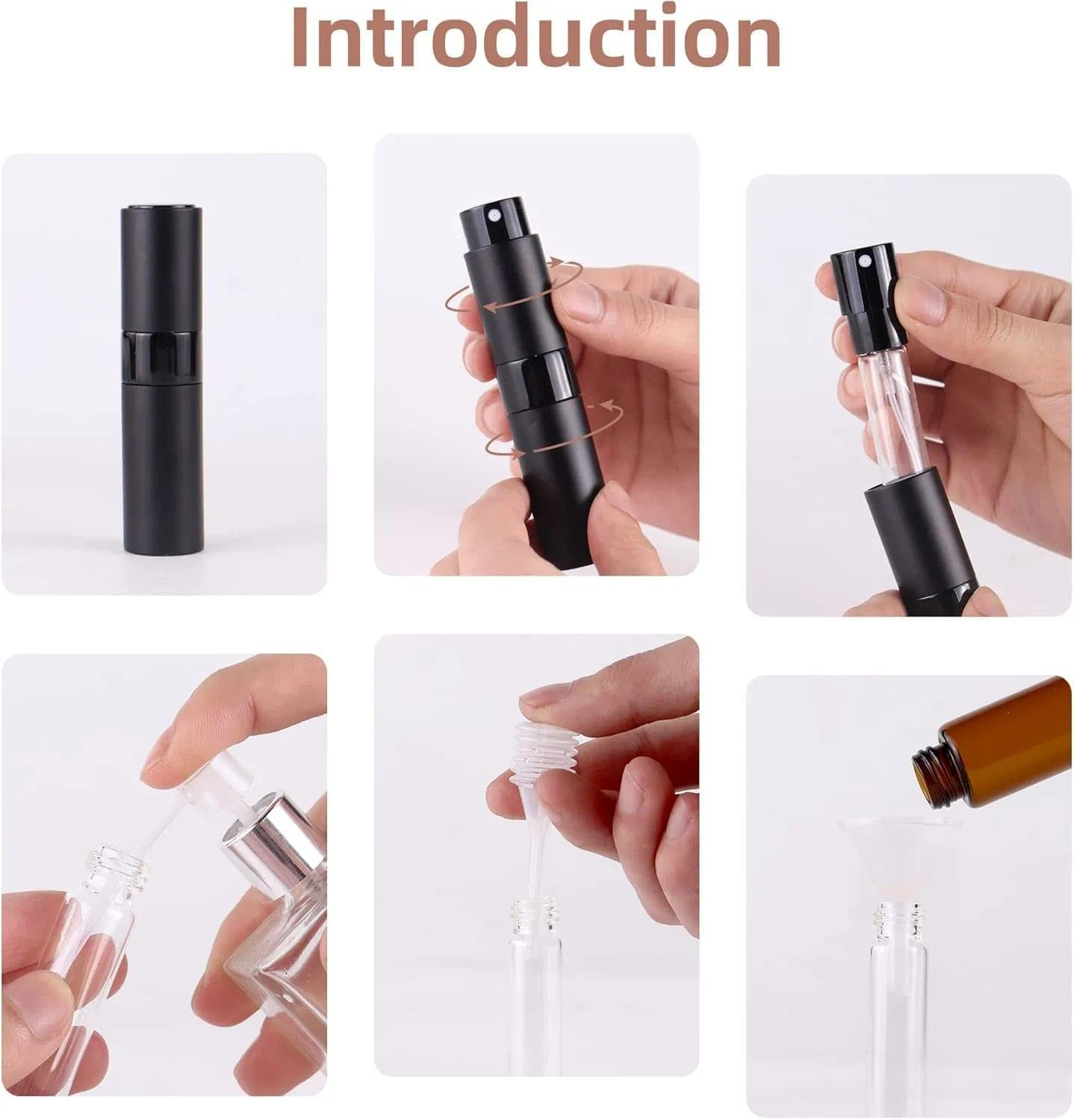 Small Spray Bottle Refillable 8 Ml Mini Perfume Atomizer &ndash; Aluminium Shell and Glass Inner Container, TSA Carry-On Approved Travel Size Empty Small Spray Bottle 2 Pack(Pink&Silver) &ndash; Ruibex