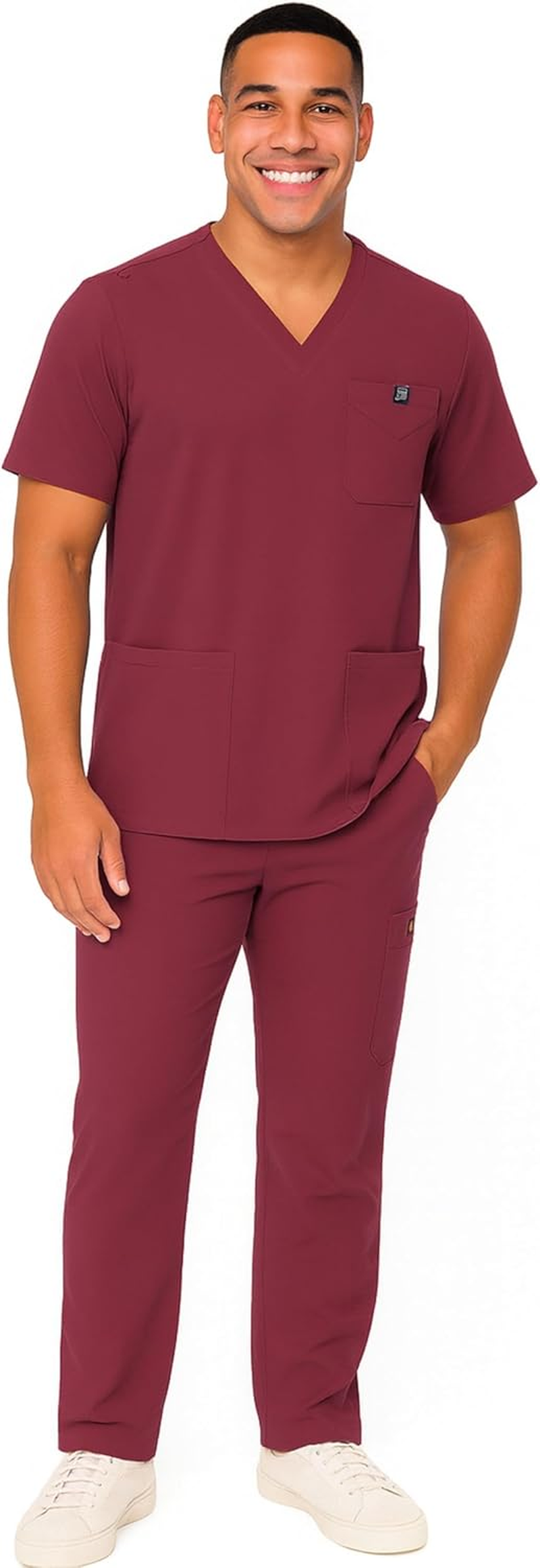 M&M SCRUBS Men'S Scrub Set &ndash; Stretch V-Neck Multi-Pocket Mens Medical Uniform Scrubs Top & Cargo Pants
