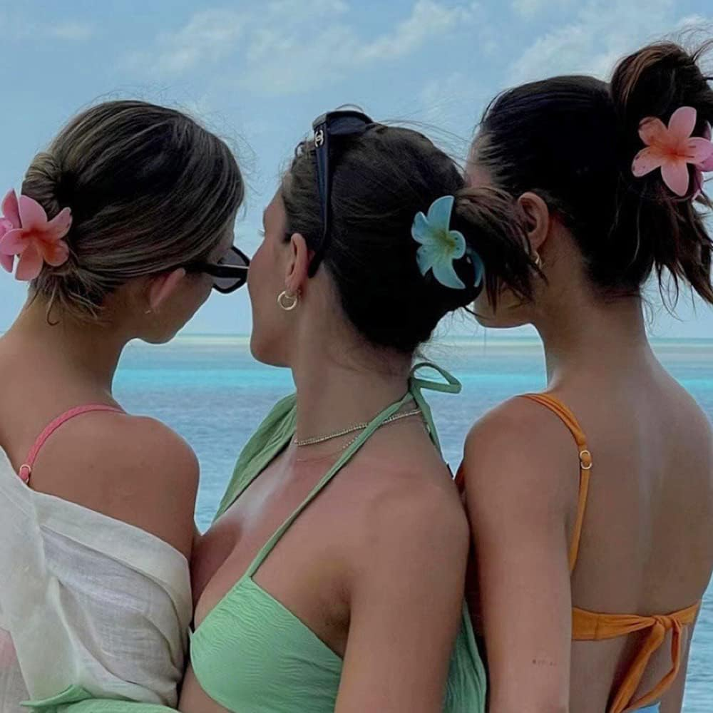 ZSPERKLA Pack of 6 Flower Hair Clips for Thick Thin Hair, Non-Slip Acrylic Hair Clips Large Hair Clips for Women Girls Hair Styling Accessories