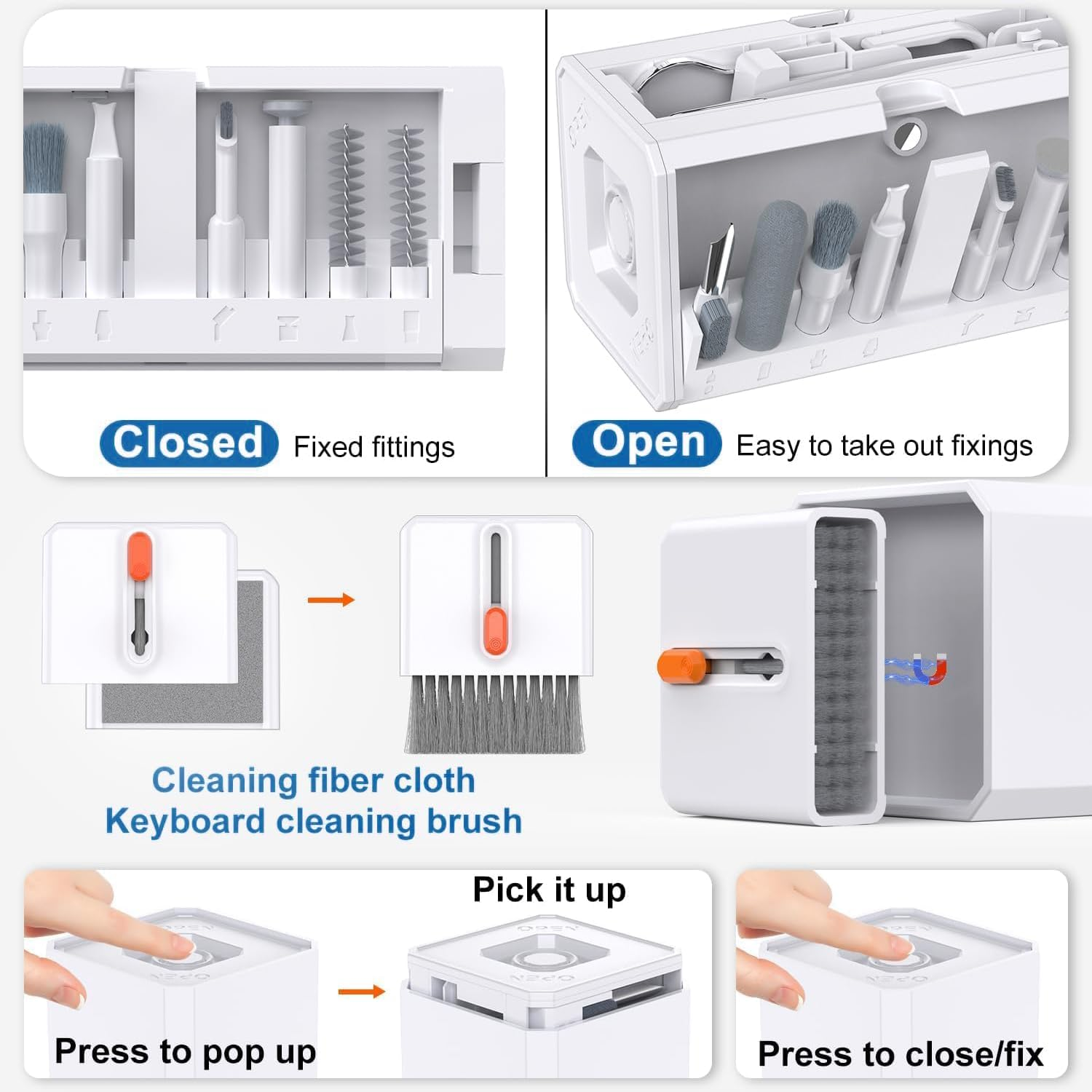 32 in 1 Multifunctional Cleaner Kit for Electronic Devices,Yakiter Computer Laptop Cleaner Kit,Multi-Function Tools for Laptop, Keyboard, Phone, Camera, Earbuds image number 1