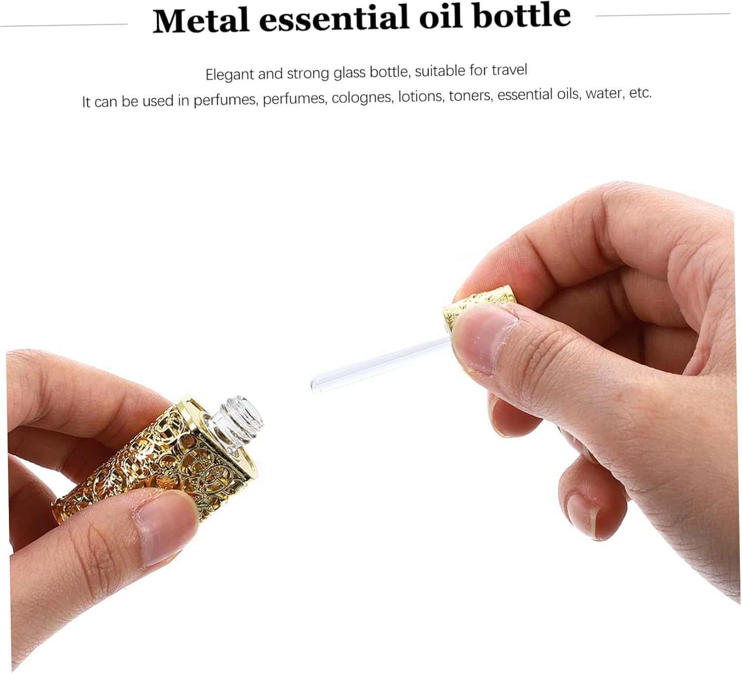 3Pcs 3Ml Perfume Atomizer Essential Oil Bottle Decorative Spray Bottle Metal Glass Travel Size image number 1