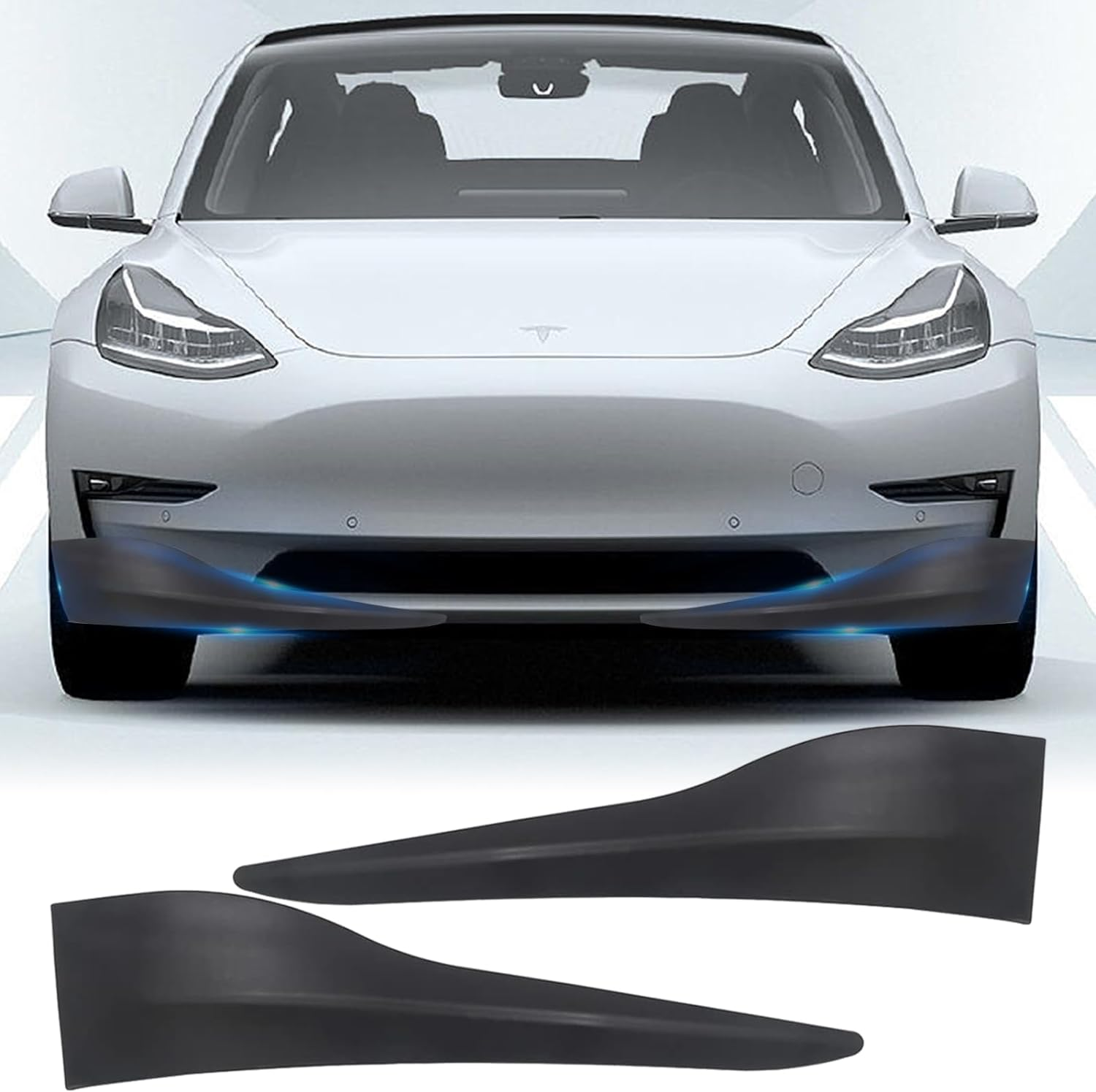 Car Front Bumper Corner Guard for Tesla Model Y 2025-2021, TPE Protector Cover Scratch-Resistant Anti-Collision Anti-Rub Edge Lip Trim Exterior Accessories for Model Y 2025 image number 4