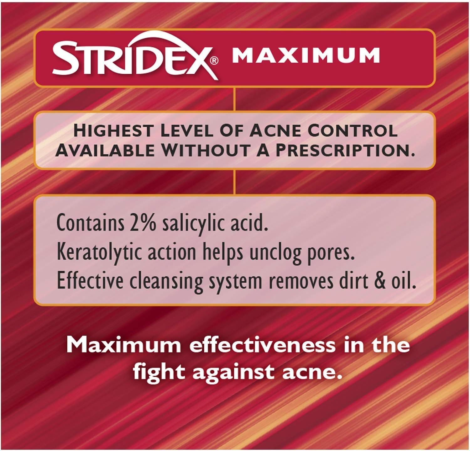 Stridex Strength Medicated Pads, Maximum, 55 Count Pack,2 Pack image number 1