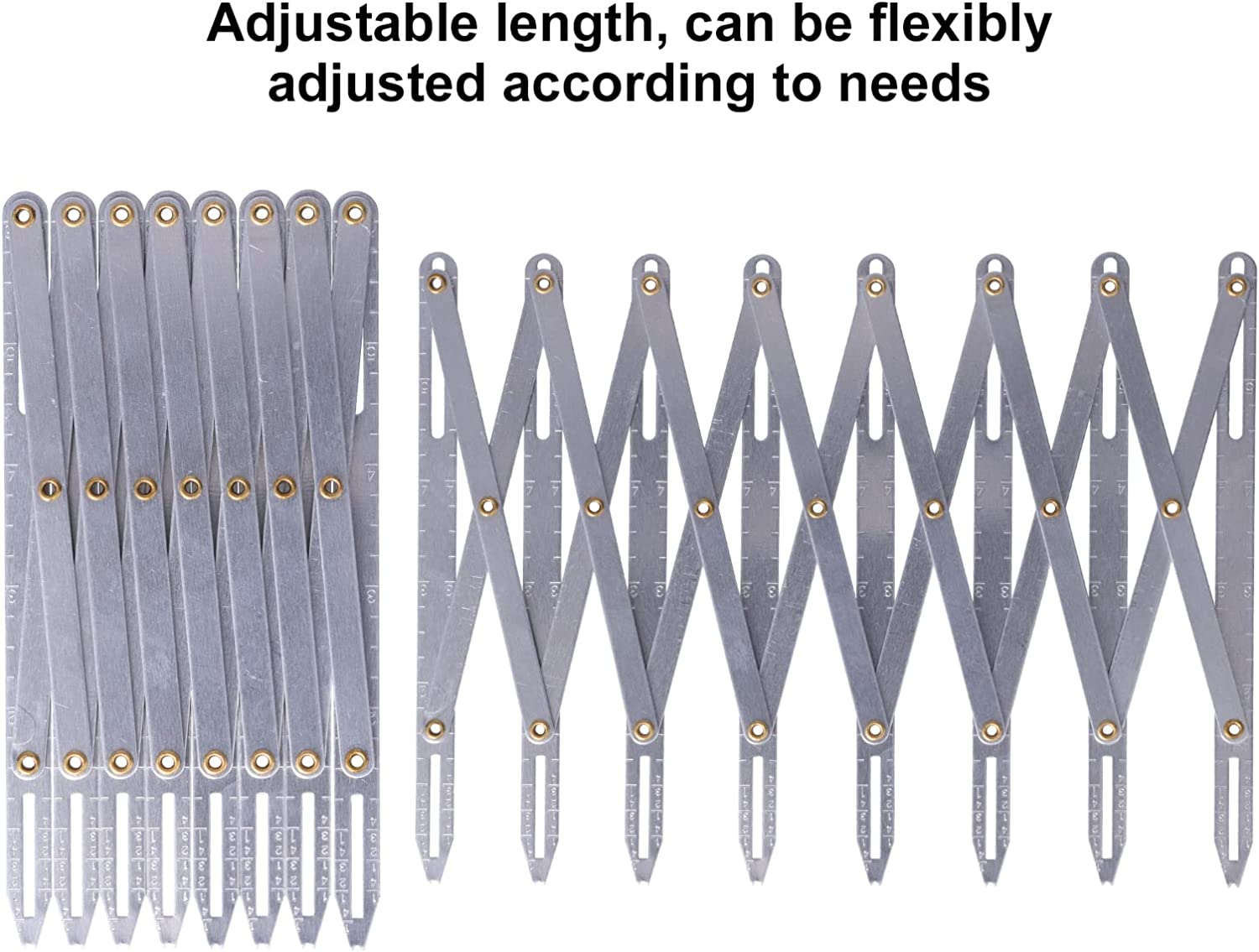 Expanding Sewing Gauge, Aluminum Sewing Gauge Quilting Button Sewing Tool Quilting Ruler Set Expanding Equal Space Divider Retractable Button Maker for Pleats Crafts image number 1