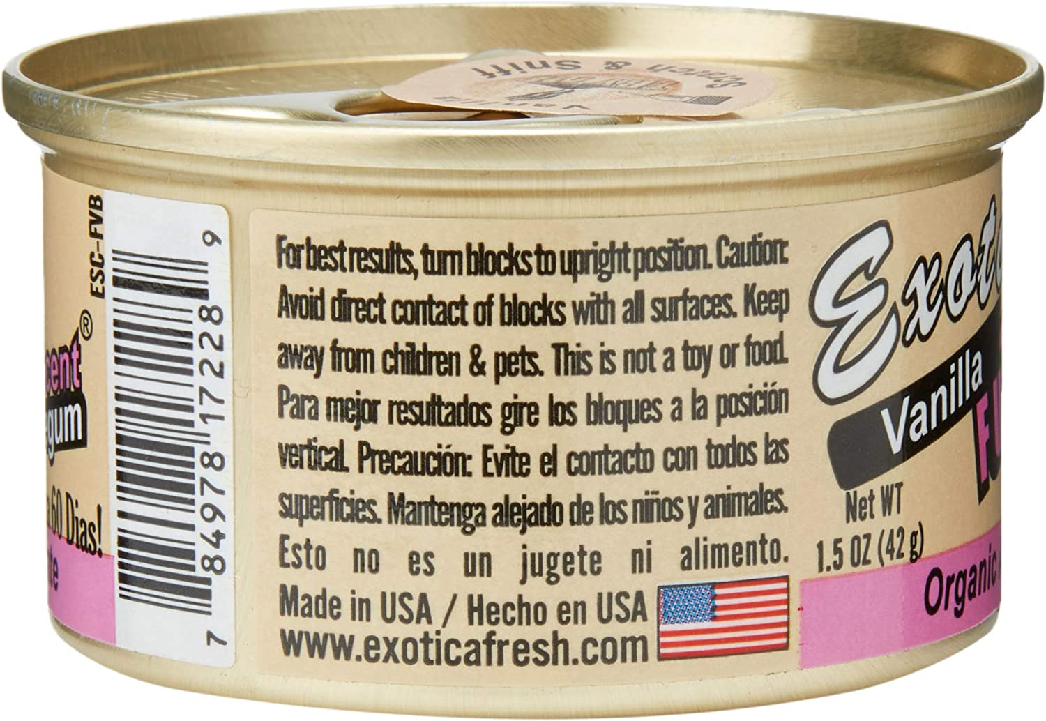 Exotica Fuzed Vanilla Bubble-Gum Scent Organic Air Freshener image number 1