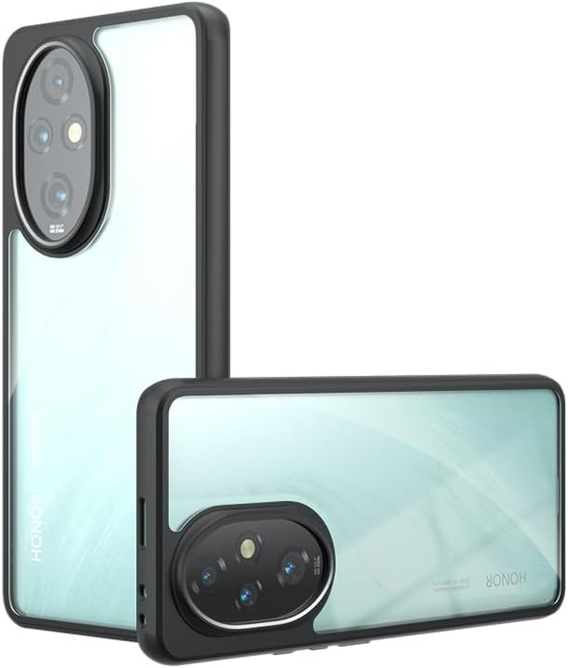 TQLGY Matte Case for Honor 200 Pro 6.78-Inch, Shockproof Military Grade Drop Protection, Frosted Translucent Skin-Touch Hard Back Slim Phone Cover, Transparent