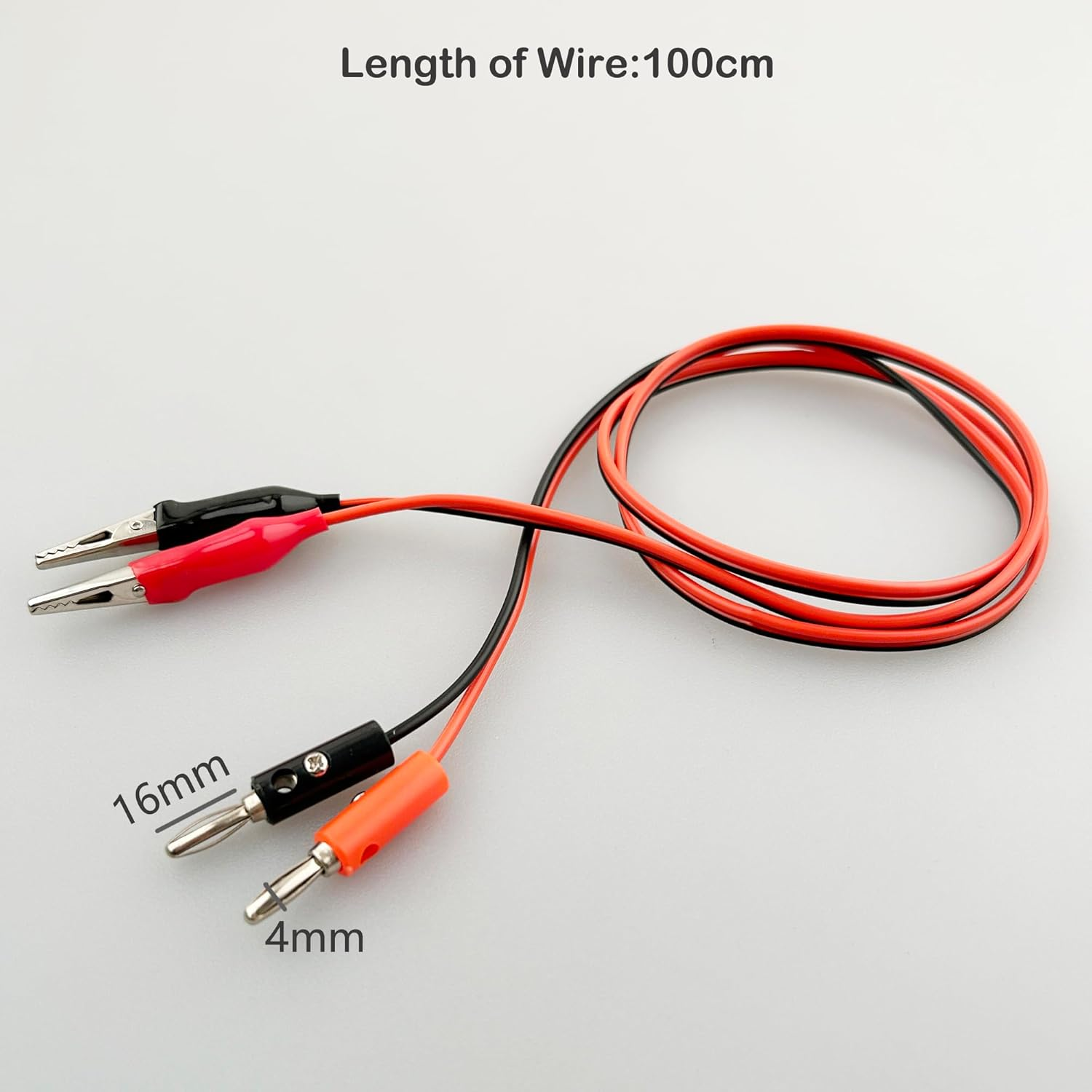 EFGTEK 2 Pack Banana Plug to Alligator Clip Test Electrical Lead Cable Line Wire,4Mm Banana Plug for Multi-Meter,Electrical Test Jumper Wire (100Cm) image number 3