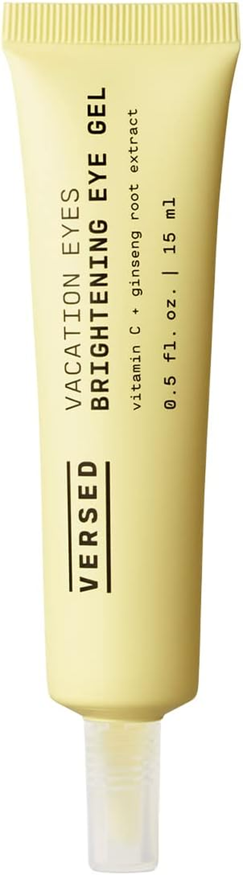 Versed Vacation Eyes Brightening Eye Gel - Lightweight Cooling Gel for Puffy Eyes with Vitamin C, Ginseng Root Extract and Niacinamide - Help Reduce Under-Eye Darkness - Vegan (0.5 Fl Oz)