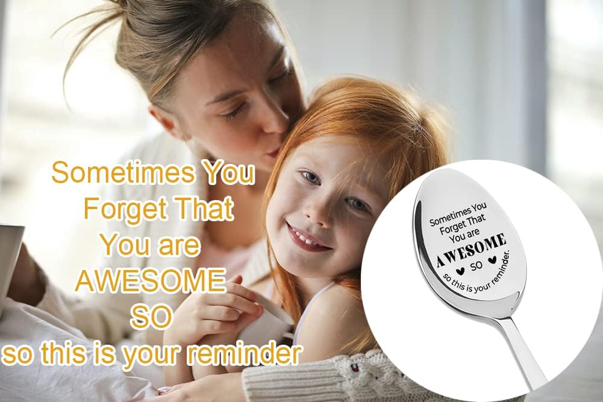 Funny Inspirational Gifts Spoons for Women Men Sometimes You Forget You'Re Awesome Spoon for Best Friend Sister Coworker Birthday Christmas Presents for Tea Coffee Lover Gift image number 1