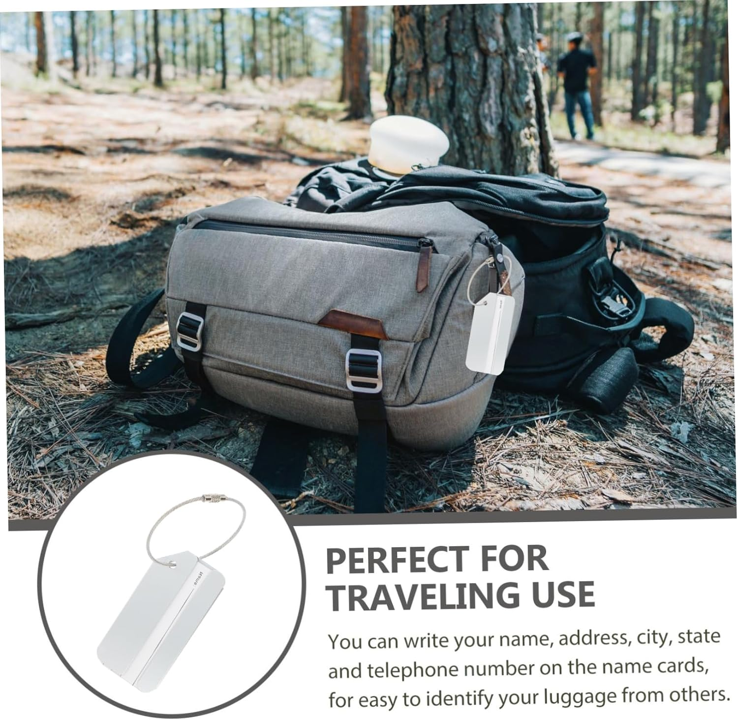 GAROZATION 6Pcs Travel Carry Bag Luggage Tags Suitcase Tag Lightweight Hanging Id image number 4