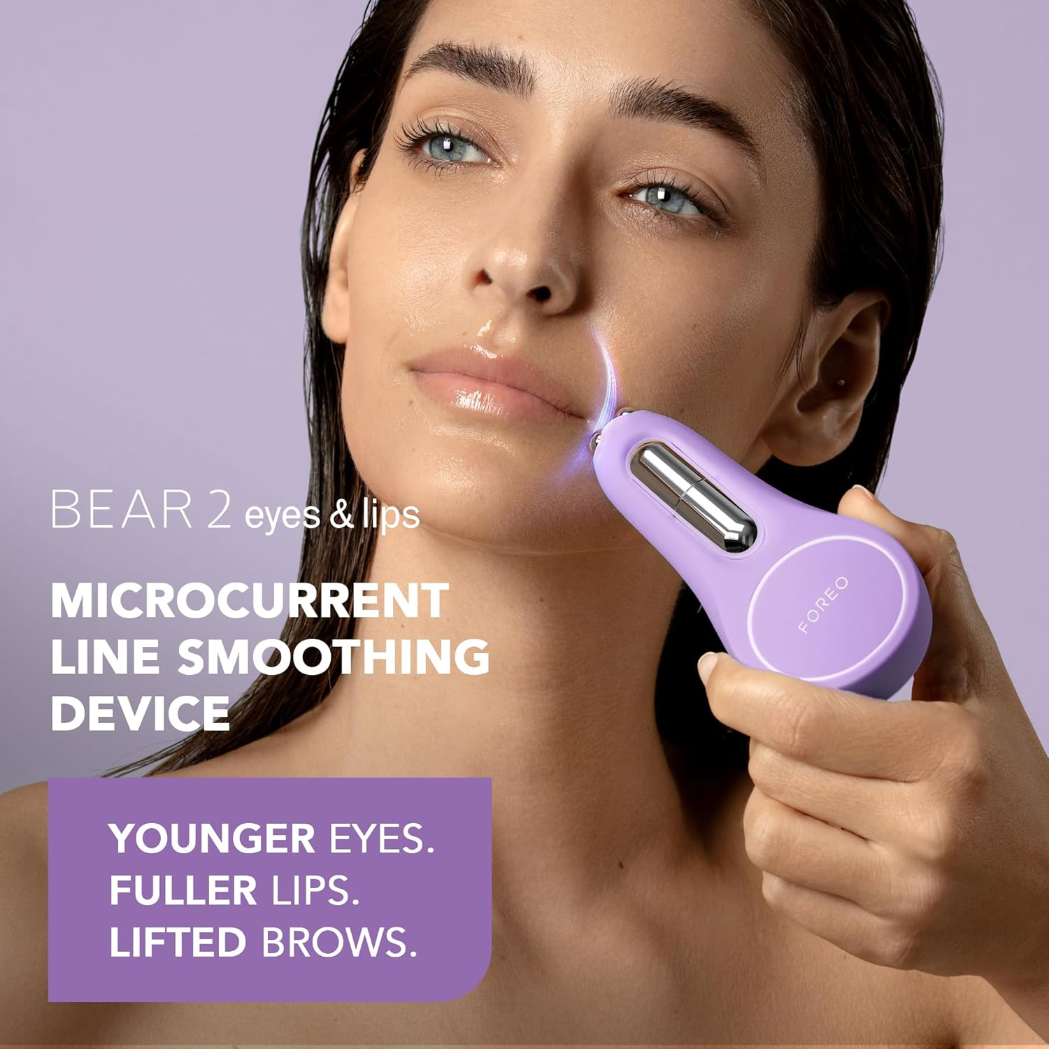 FOREO a Wink 'N' a Smile Bundle - BEAR 2 Eyes & Lips Microcurrent Smoothing Device + FOREO SUPERCHARGED Eye & Lip Contour Booster Serum 3X3.5Ml - Dark Circles under Eye Treatment and Lip Plumper Device image number 5