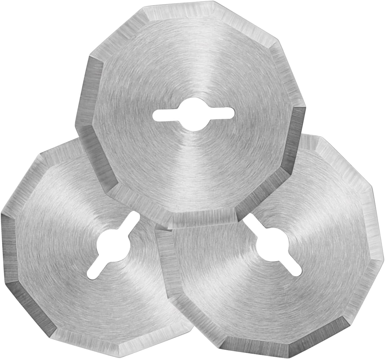 Bestgle 3 Pcs Replacement Rotary Cutter Blades Compatible with Worx WX082L 4V Zipsnip Cordless Electric Scissors, 10 Sides Cutting Rotary Knife Blade Refill for Fabric Cutting Quilting Sewing Tool