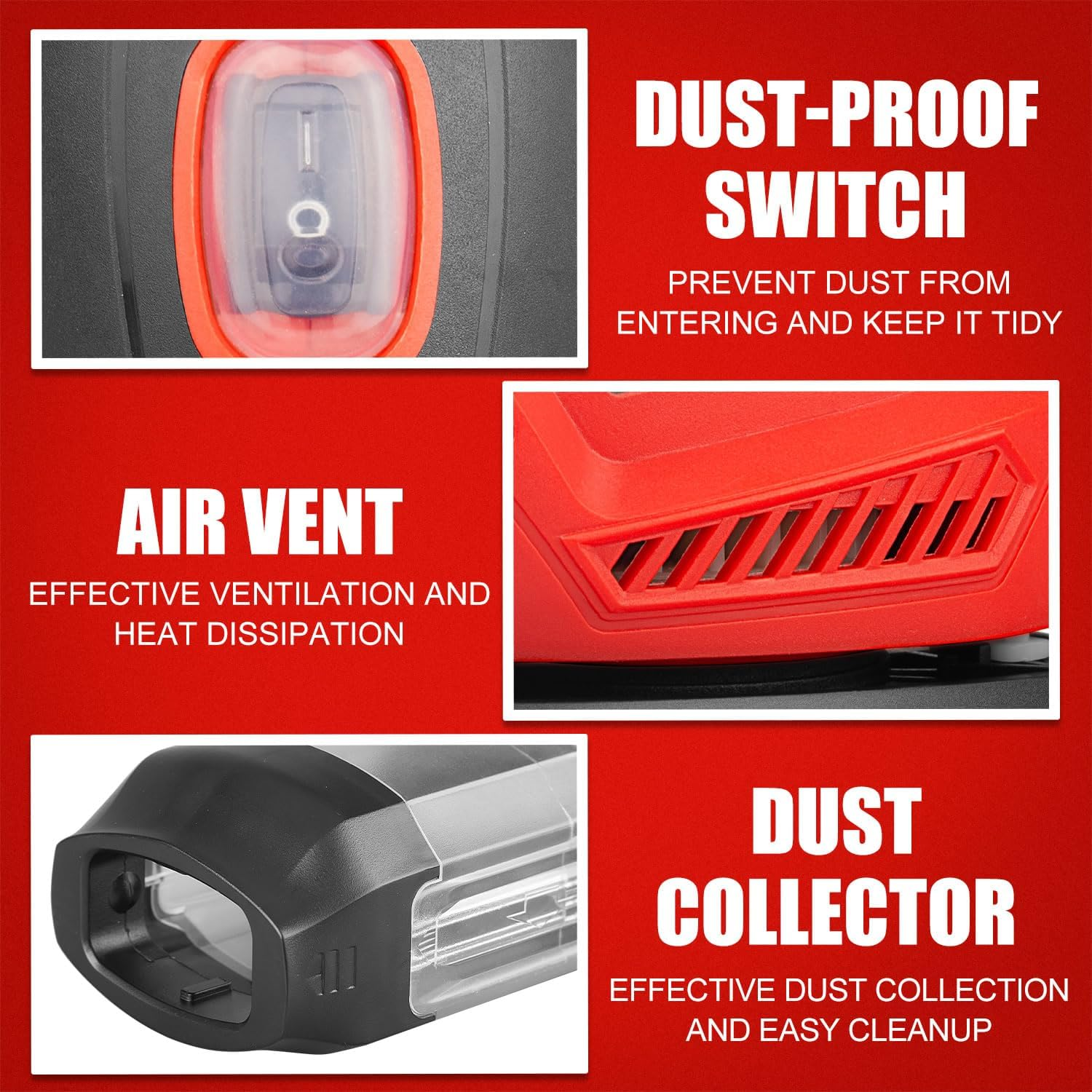 Topex 200W Electric Detail Sander Power Detail Sander Electric Sander Handheld Sanding Machine Small Triangular Palm Sander for Home Decoration Furniture Finishing with Sandpaper & Dust Box image number 6