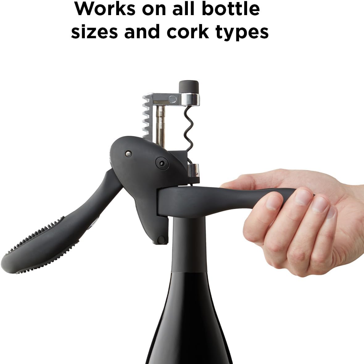 Rabbit 6-Piece Black Polycarbonate Wine Tool Kit - Black image number 3