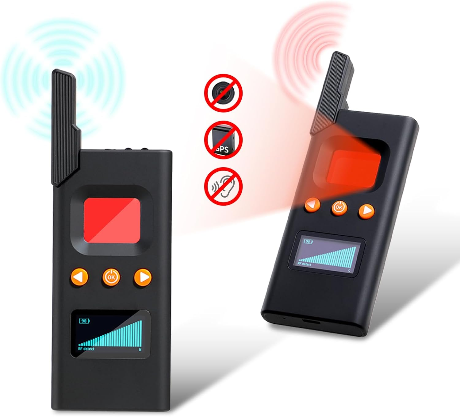 FOWARD GAUSS Hidden Camera Bug Detector anti Spy Detectors Listening Finder RF Wireless Signal Scanner Professional Privacy Protector for Detection Magnetic Device Sweeper GPS Tracker Detector image number 2