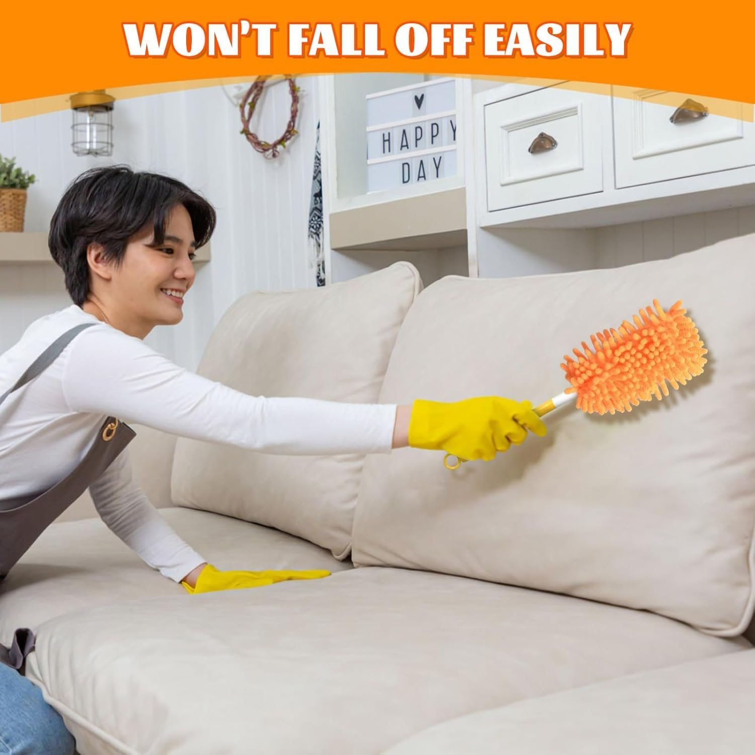 Replacement Duster Handle Extended Handle, 3Pcs Extender Duster Mop Handles,Extendable Duster Mop Handles,Plastic Extender Duster Mop Handle,Dust Handle Mop Extended Compatible with Duster Refill image number 3