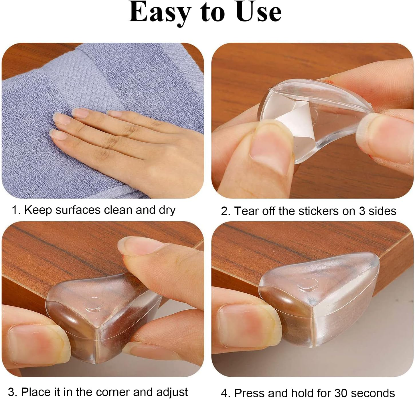 12 Pack Corner Protector for Baby, Clear Corner Protectors, Furniture Corner Guard & Edge Safety Bumpers to Cover Sharp Furniture & Table Edges