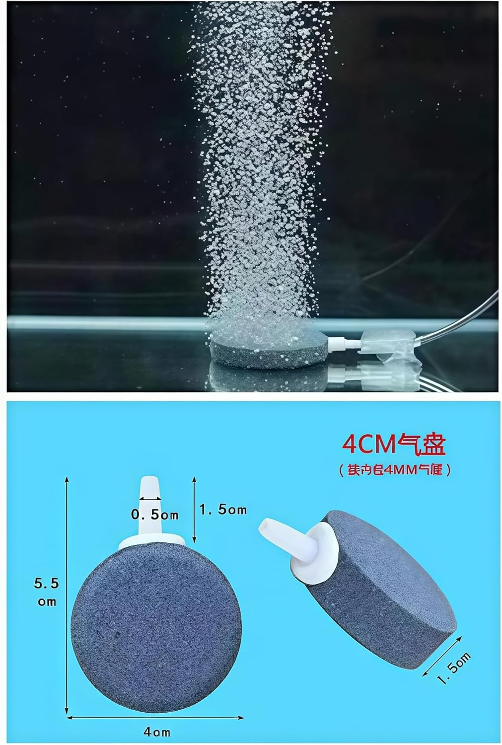 6 Pcs Air Stone, 1.6 Inch Cylinder Airstones Diffuser, Fish Tank Bubbling Release Aerator, Hydroponics Air Pump Aquarium Air Pump Fish Tank Aerator Diffuser Hydroponics Cylinder image number 2