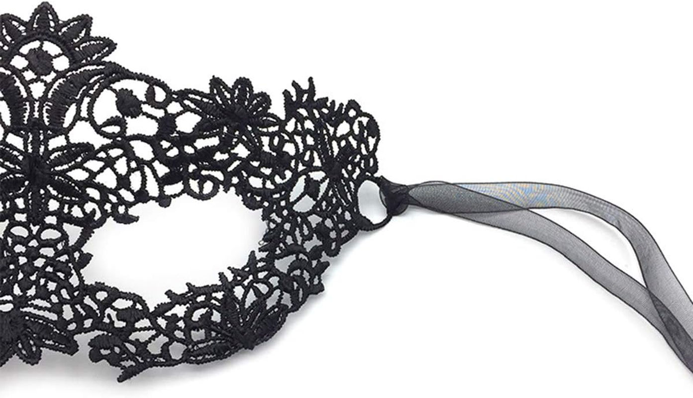 Imapo Masquerade Mask, Sexy Mardi Gras Masks for Women Lady Girls, Halloween Christmas Cosplay Venetian Party Prom Ball Lace Eye Masks - Black
