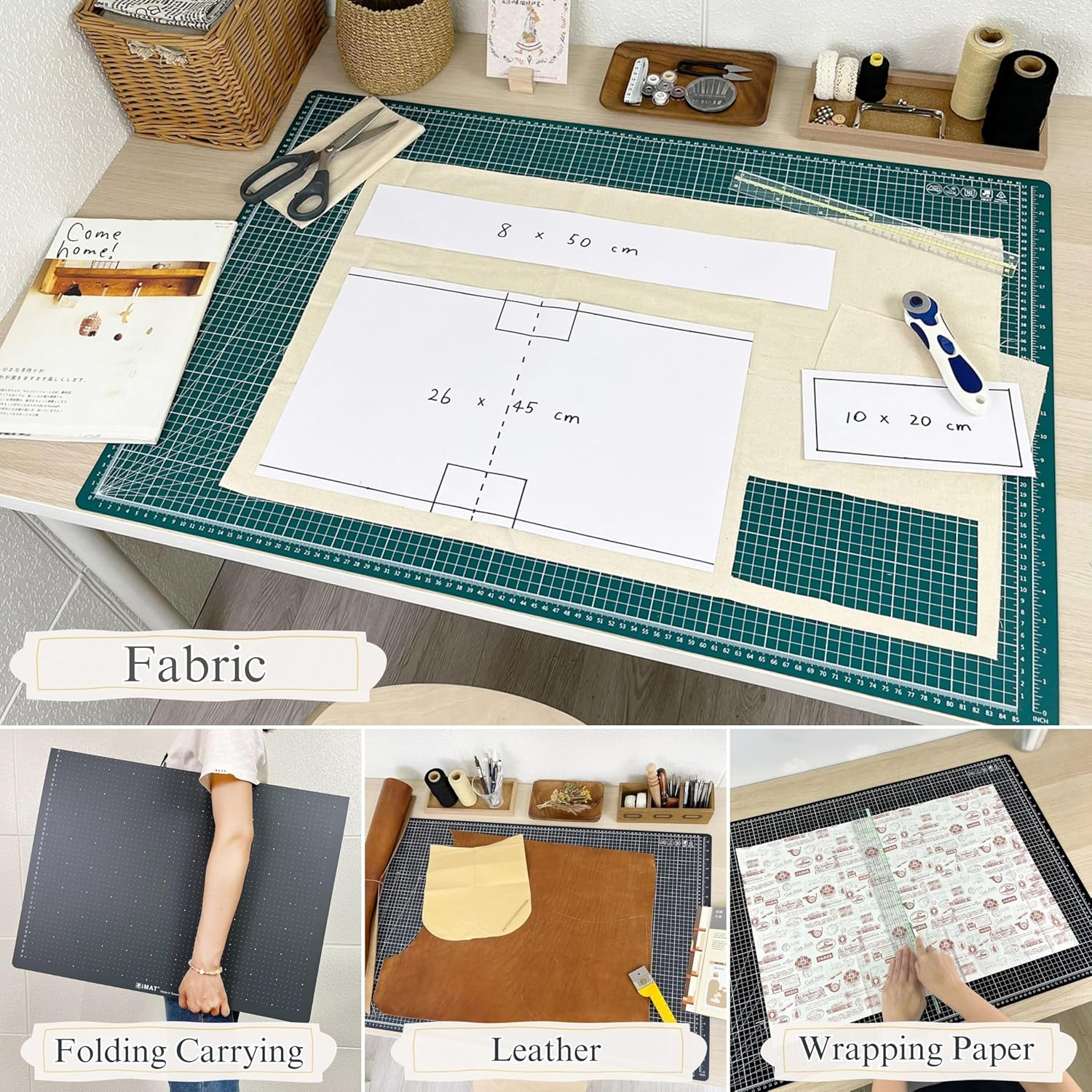 Imat Flip Cutting Mat Note A1, 90X60 Cm, Foldable, Ideal for Crafts, Paper Cutting, Large Leather and Cloth Projects, Sketching, Drawing (Navy Blue) image number 4