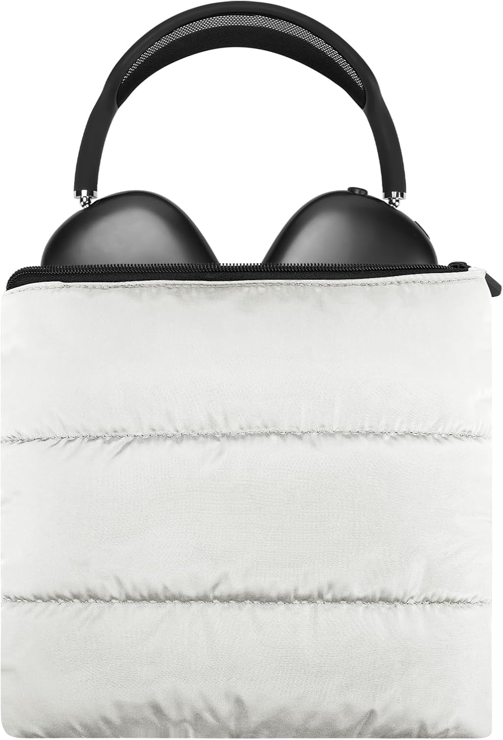 Geekria NOVA Headphones Puffy Pouch, Compatible with Bose Qcultra, QC45, JBL Tune 520BT, Sony WH-CH720N and More, Headset Carrying Bag, Soft Travel Pouch Case for Over-Ear Headphones (Black)