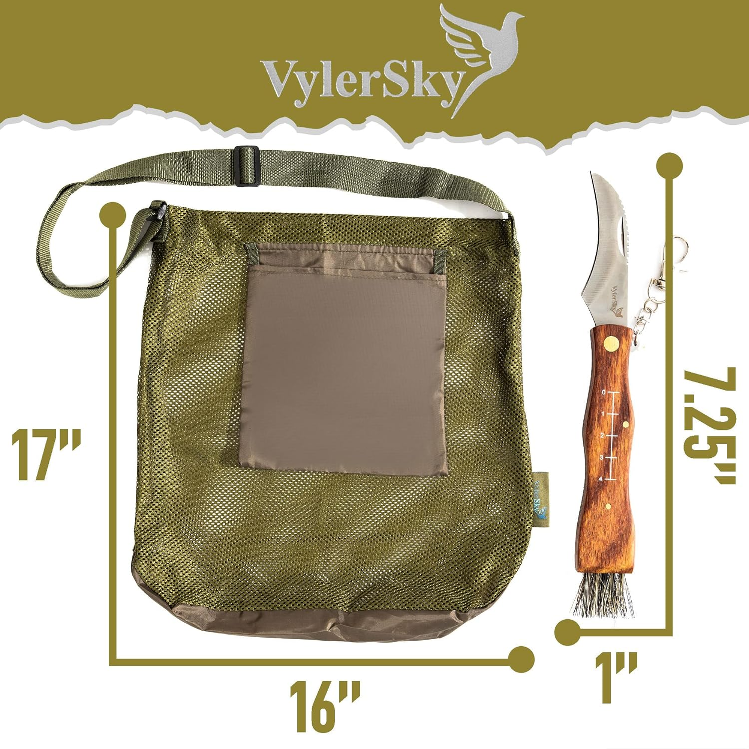 Foraging Bag - Foraging Kit with Bag and Knife, Mushroom Bag - Morel Mushroom Bag, Foraging Kit - Mushroom Hunting Bag and Mushroom Knife, Best Mushroom Foraging Kit, Great for Mushroom Decor Lovers image number 4