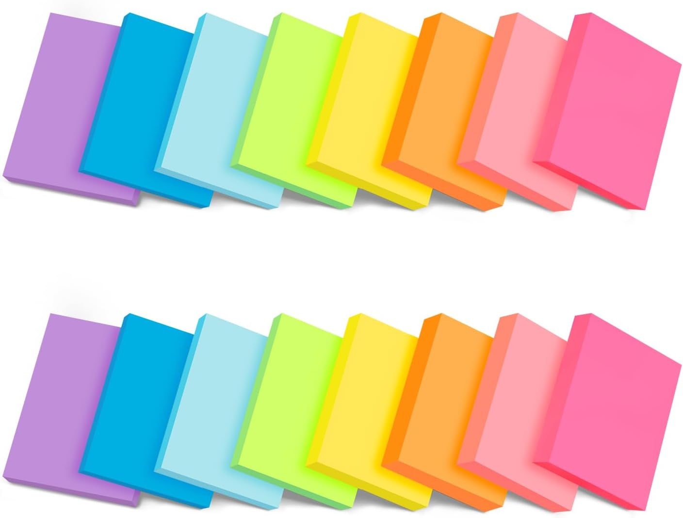 Sticky Notes 1.5X2 Inch 8 Bright Colors Mini Self-Stick Pads Bulk 16 Pads/Pack 75 Sheets/Pad Total 1200 Sheets, Easy to Post for Home,School,Office, Notebook image number 3