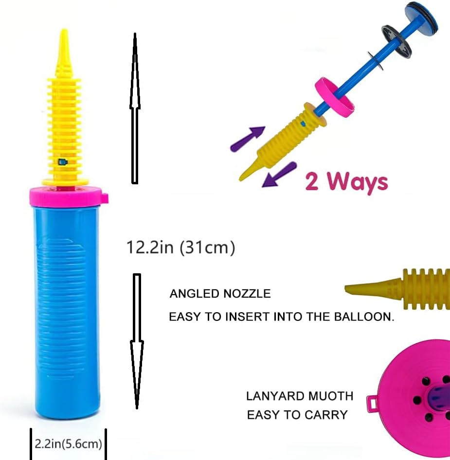 Balloon Pump Hand Held Two-Way Dual Action -Balloon Inflator Pump -Air Pump for Balloons image number 2