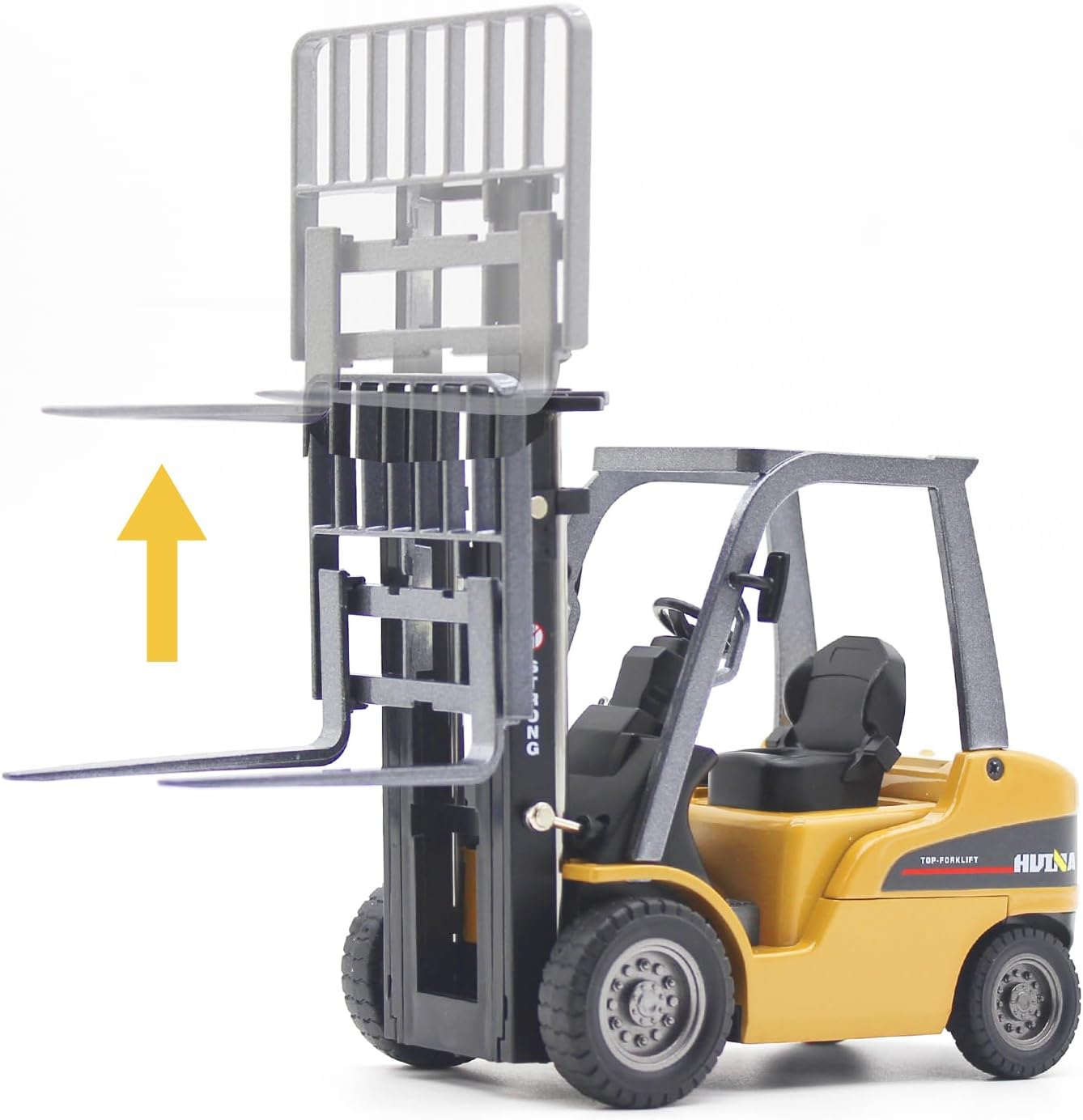 Qutumill Die-Cast Forklift Truck Toys 1/50 Scale Metal Engineering Vehicle Fork Truck High Detail Construction Vehicles Model Collection Forklift Decoration Toy for Kids image number 5