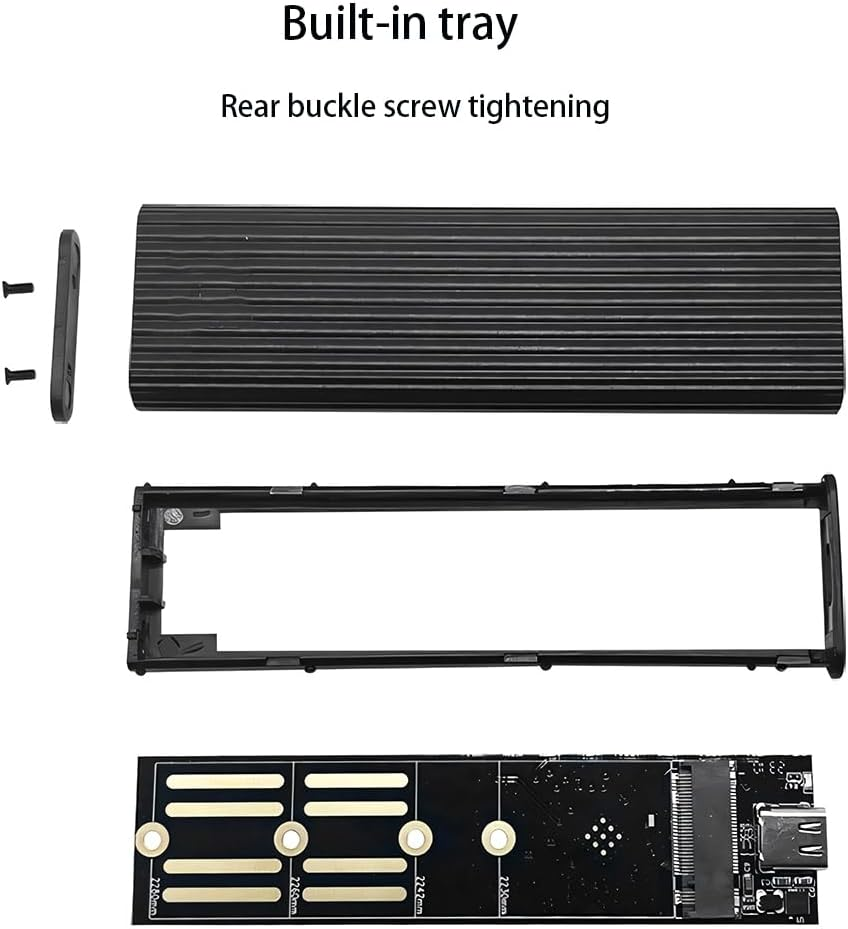 JESWO M.2 Nvme/Ngff SSD Enclosure 10Gbps USB 3.2 Gen 2 for M Key/ B Key/B+M Key Solid State Drive External Case Support 2230/2242 /2260/2280 Ssds