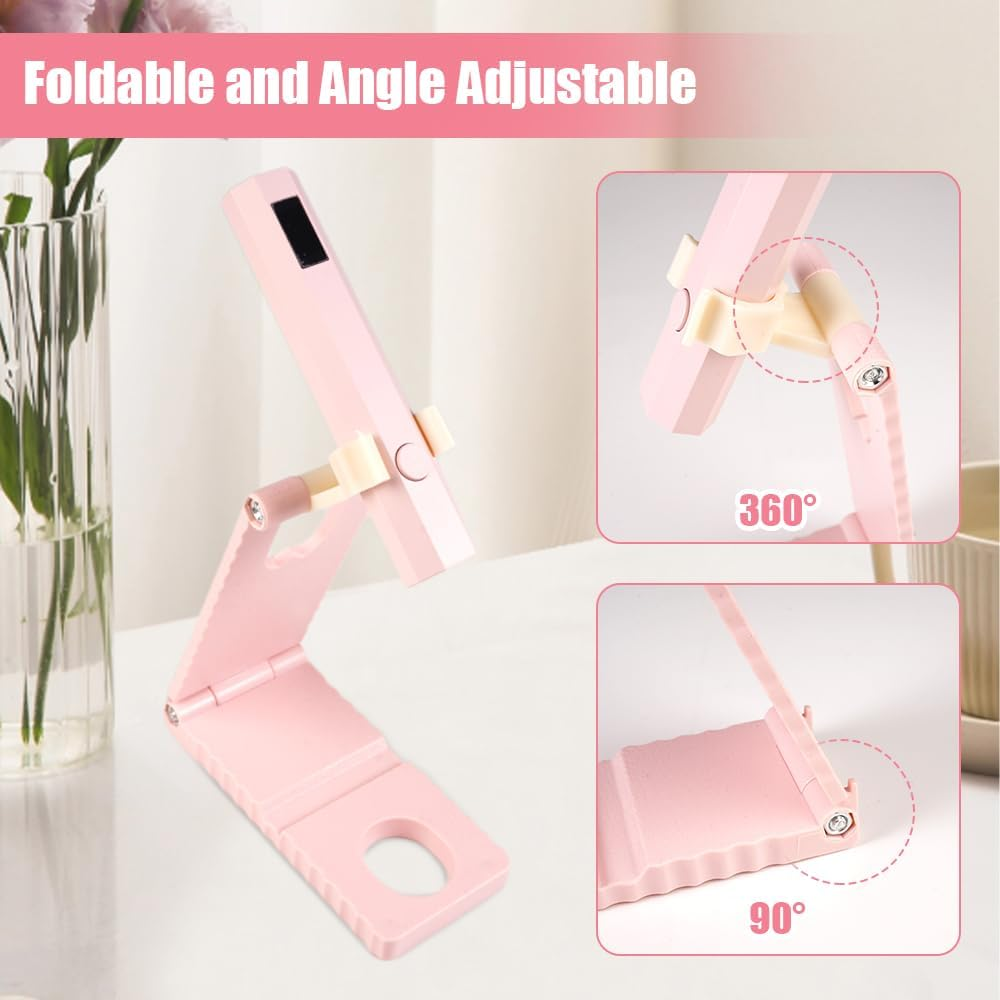 Whiznook UV Lamp for Gel Nails Mini, 20/60S Mini UV Lamp for Gel Nails, Travel UV Lamp for Nails, UV Nail Lamp, Rechargeable with Stand, for Gel Nail Polish, Nail Glue, Nail Tips