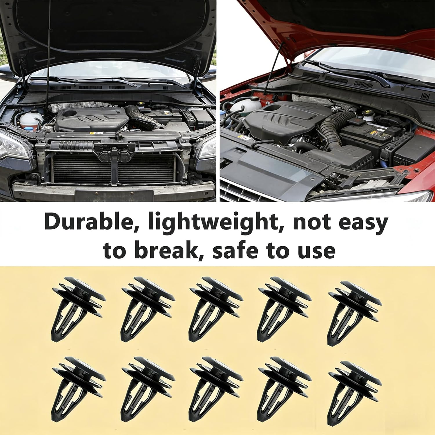 10 PCS Car Retainer Clips Set Tailgate Handle Rod Clip for MG ZS MG3 Universal Rear Boot Load Cover & Parcel Shelf String Cord Retainers Durable Auto Replacement Accessories (Black)