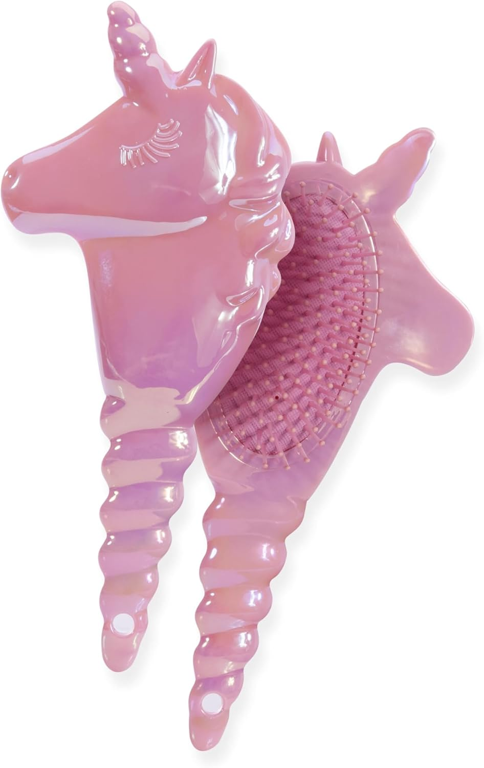 Is Gift Unicorn Fantasy Hairbrush - Pearlescent Pastel Colours, Soft Cushioned Pad for Gentle Detangling & Reduced Static, Fun Grooming for All Ages, 11.2X26X5Cm, 3 Assorted Designs image number 2