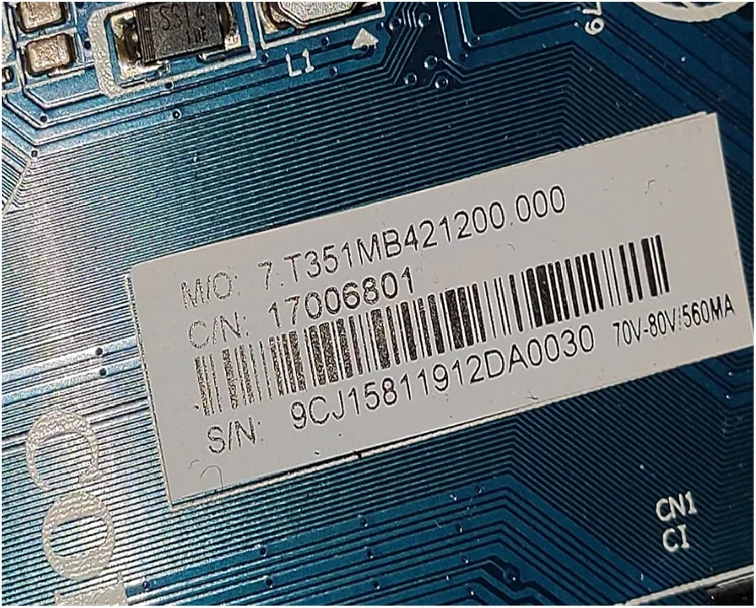 CV351M-B42 TV Motherboard Resolution 1920X1080 Constant Current Voltage Current 70-80V 560Ma image number 4