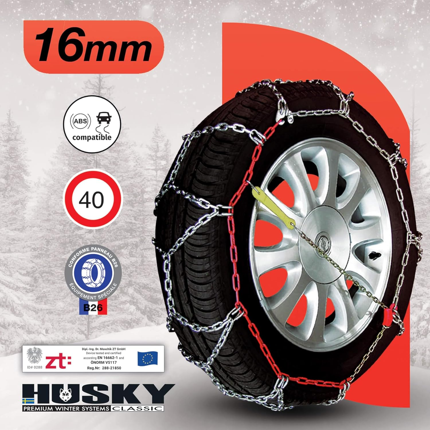 SUMEX HUPR235 4 WD 235 Snow Chains Husky Professional 16 Mm image number 4